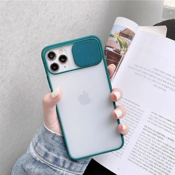 iPhone 12 Series Camera Lens Slide Protection Matte Case