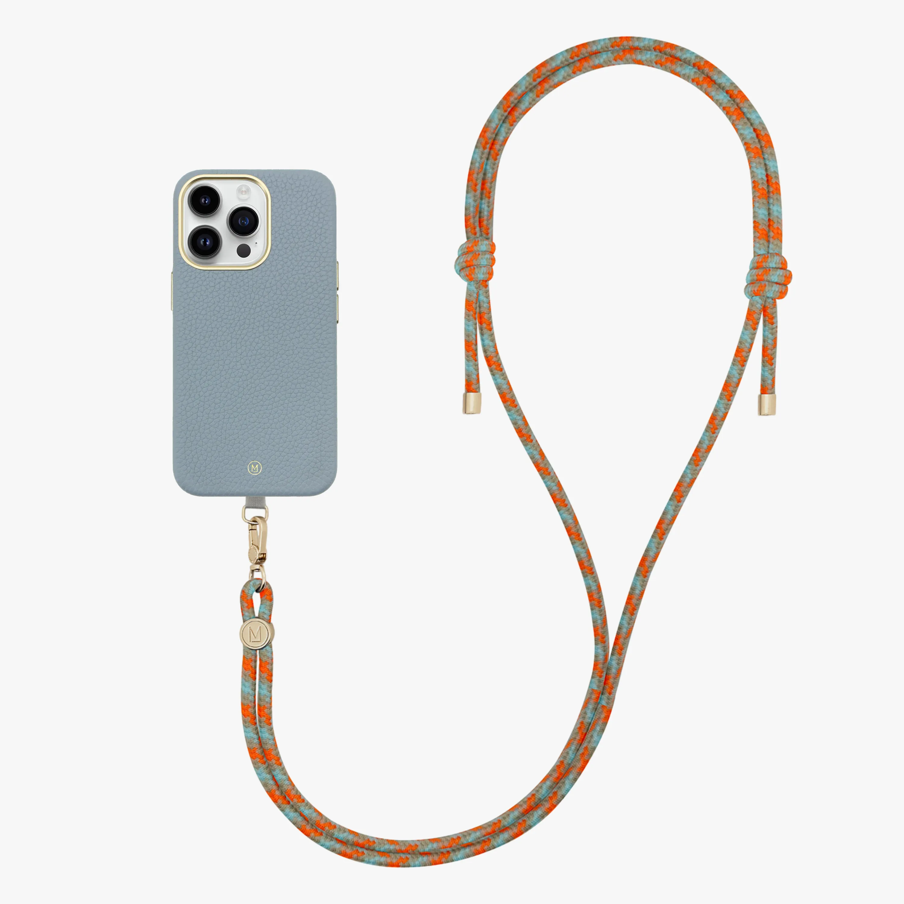 iPhone 12/12 Pro Leather MagSafe Case with Crossbody Rope Strap