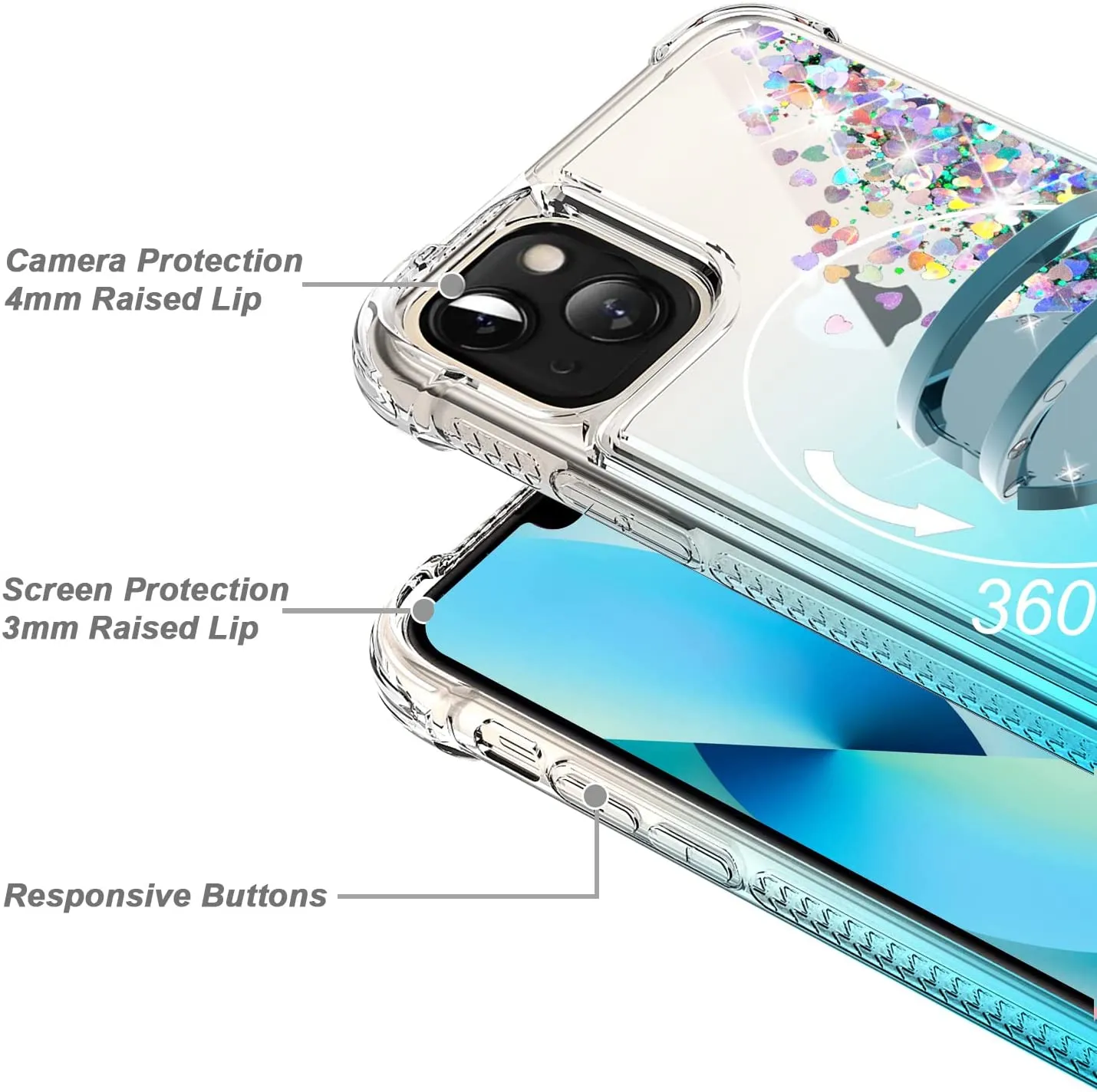 iPhone 13 Bling Moving Liquid Floating Sparkle Case