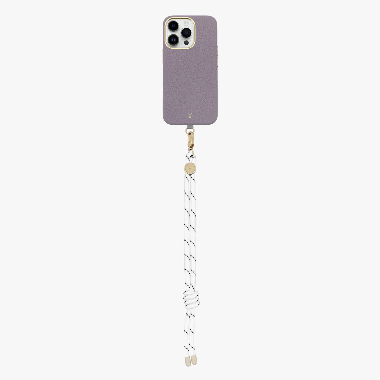 iPhone 13 Leather MagSafe Case with Wrist Rope Strap