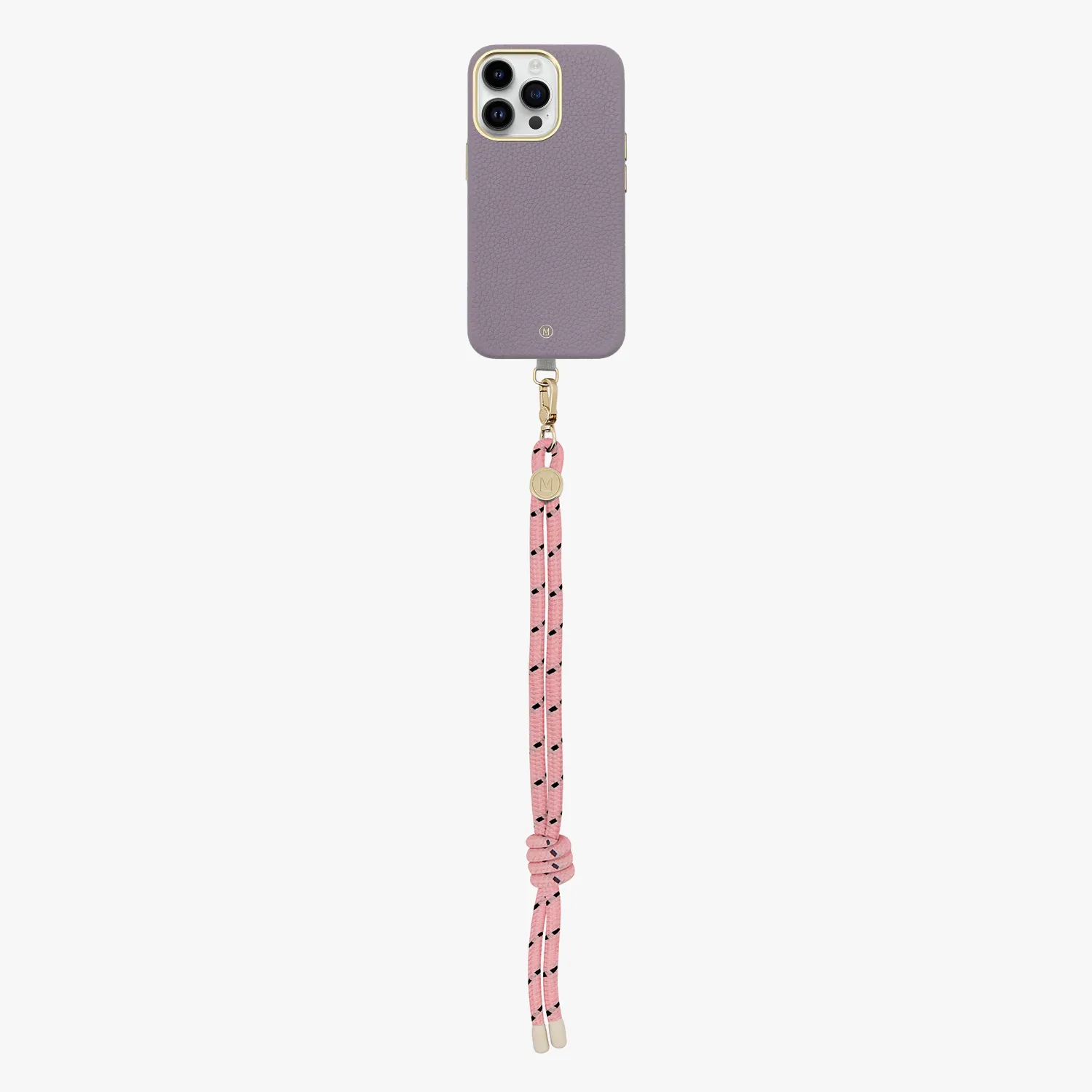 iPhone 13 Leather MagSafe Case with Wrist Rope Strap