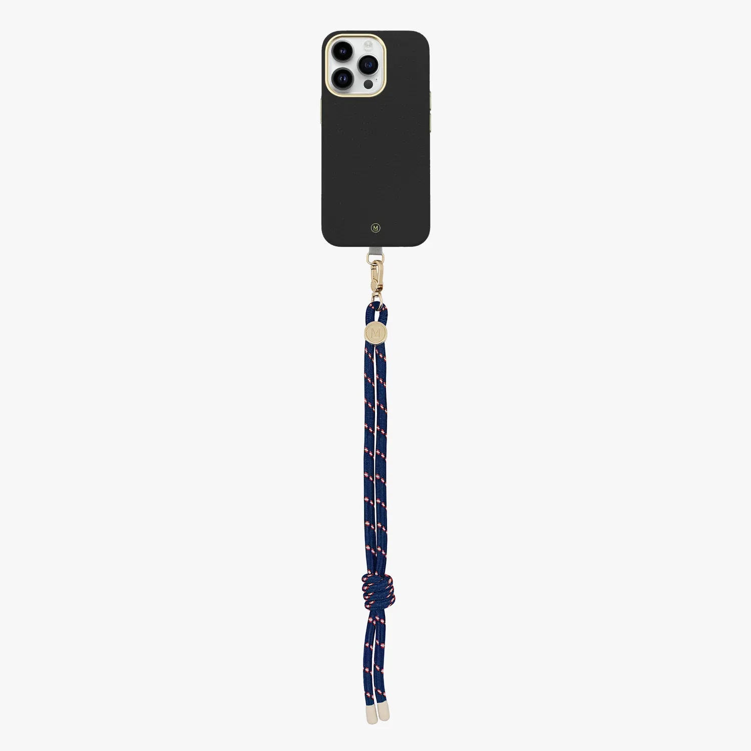 iPhone 13 Leather MagSafe Case with Wrist Rope Strap