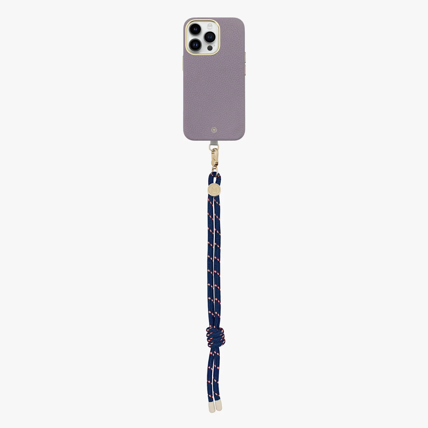 iPhone 13 Leather MagSafe Case with Wrist Rope Strap