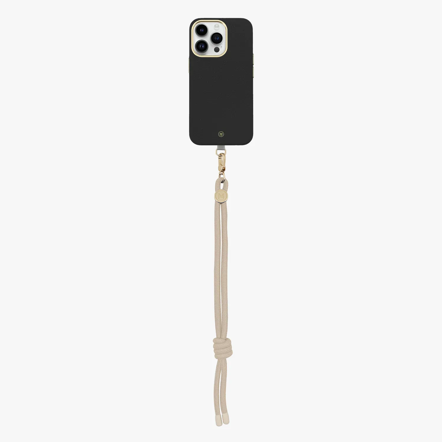 iPhone 13 Leather MagSafe Case with Wrist Rope Strap