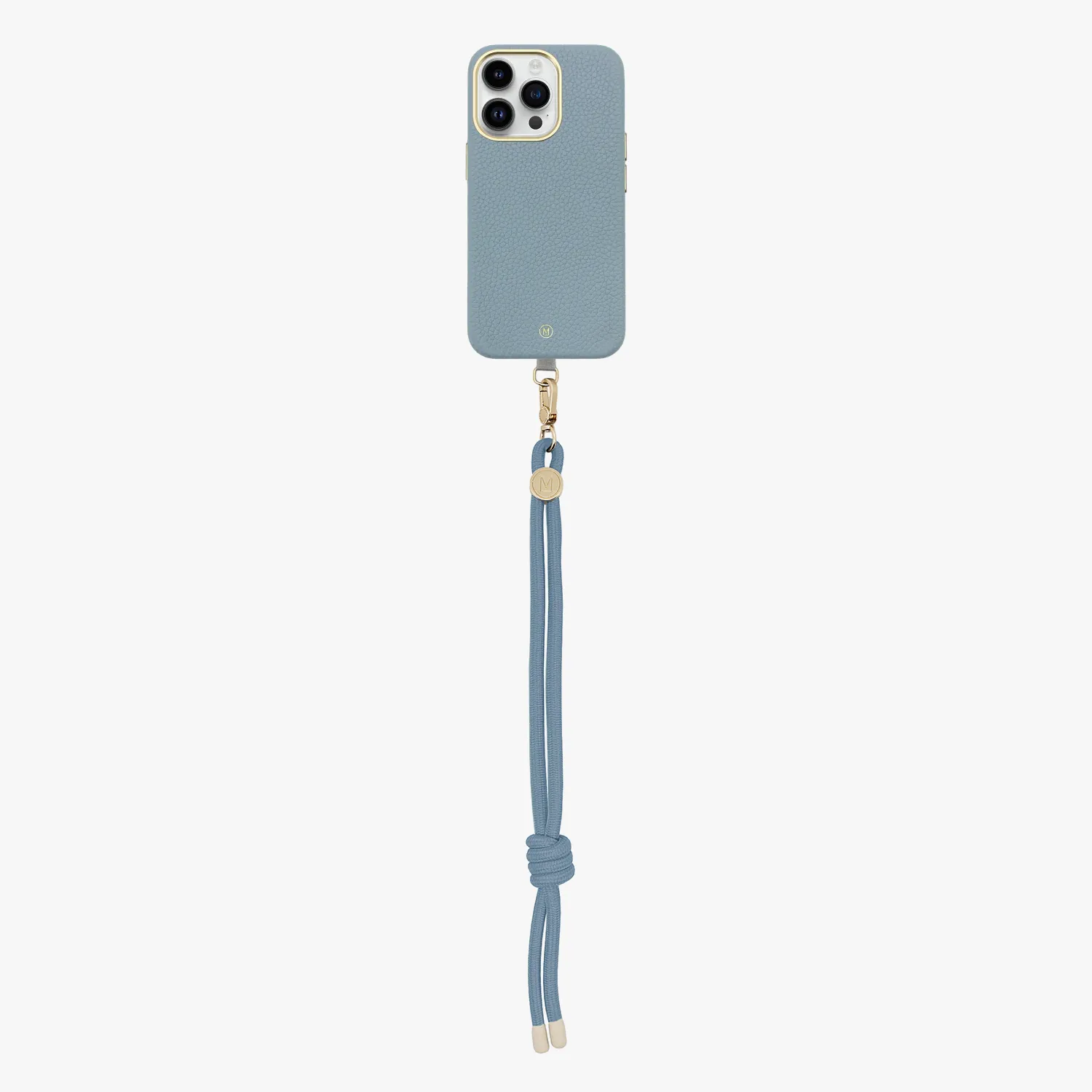 iPhone 13 Leather MagSafe Case with Wrist Rope Strap