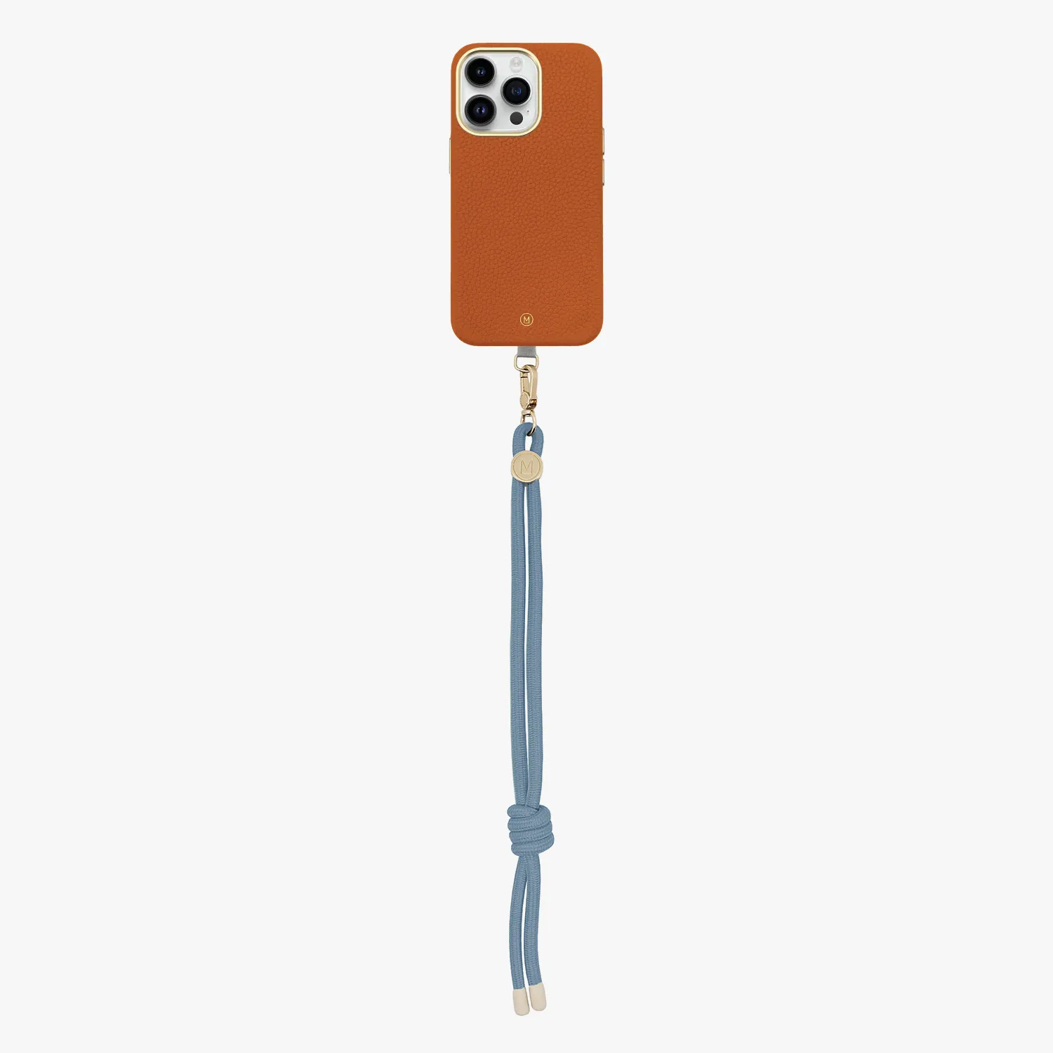 iPhone 13 Leather MagSafe Case with Wrist Rope Strap