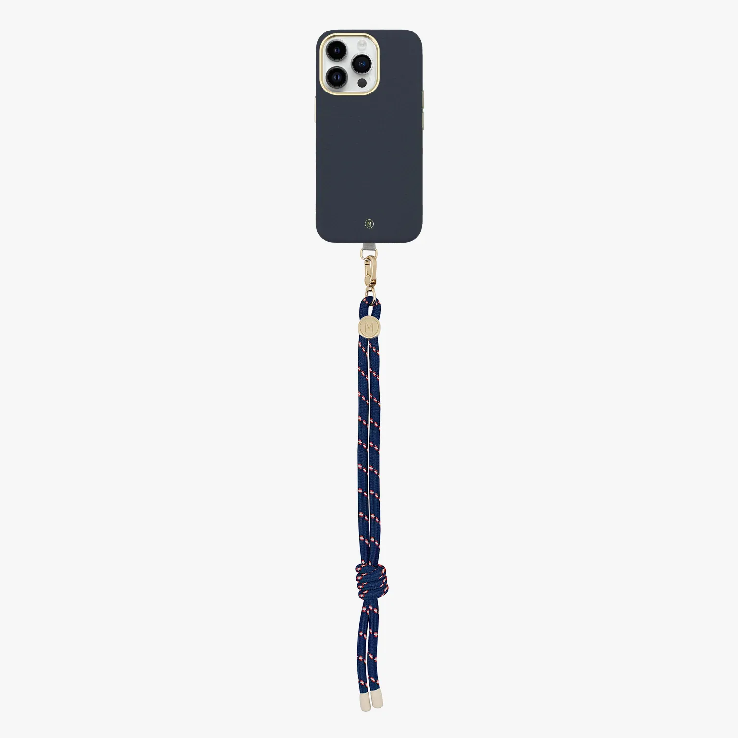 iPhone 13 Leather MagSafe Case with Wrist Rope Strap