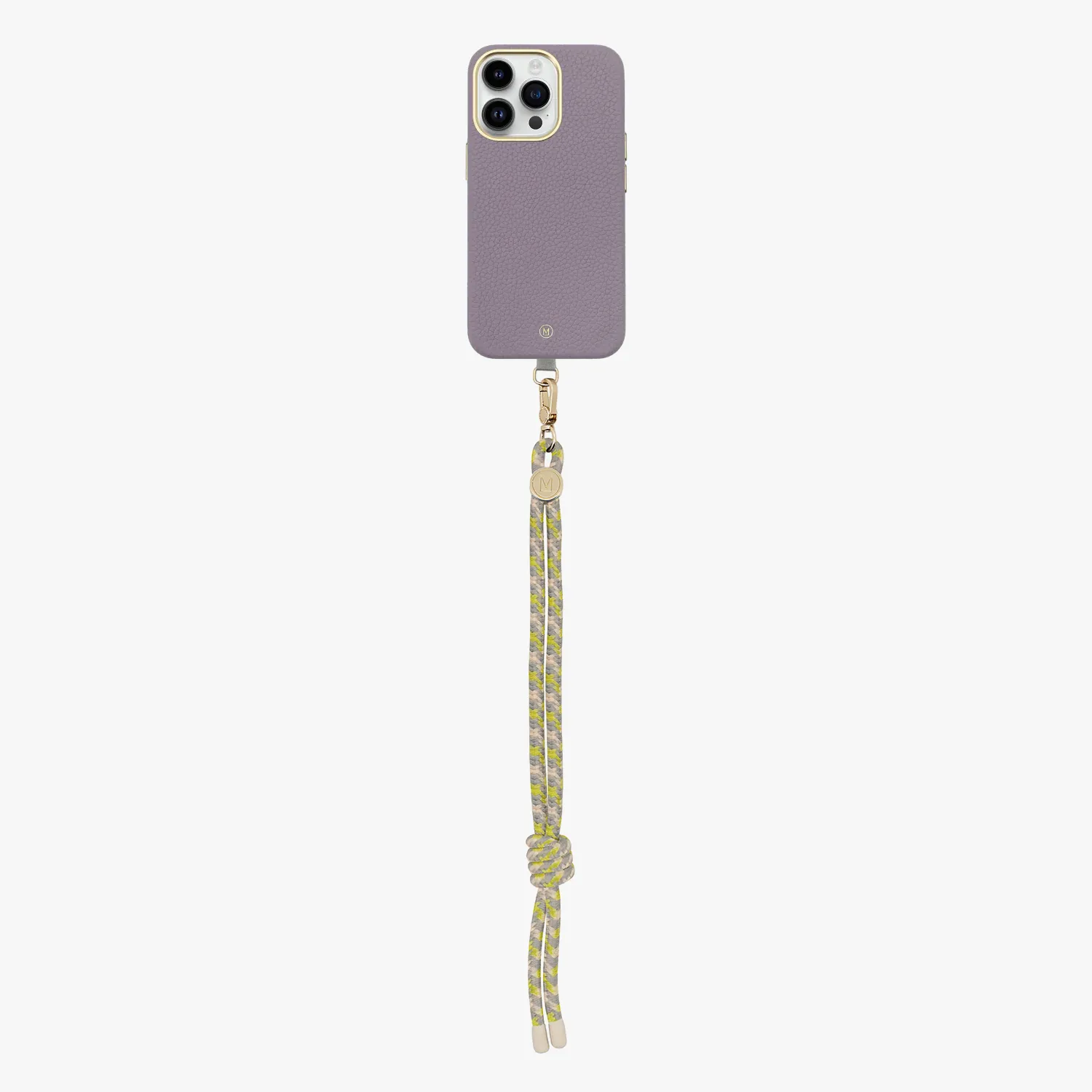iPhone 13 Leather MagSafe Case with Wrist Rope Strap