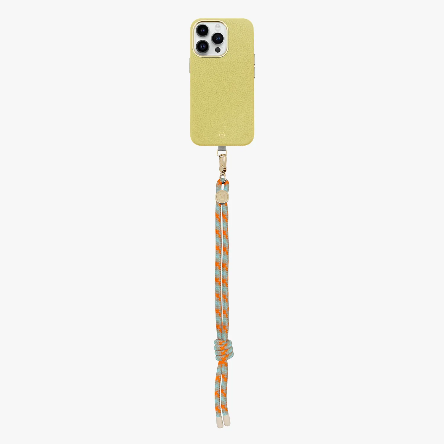 iPhone 13 Leather MagSafe Case with Wrist Rope Strap