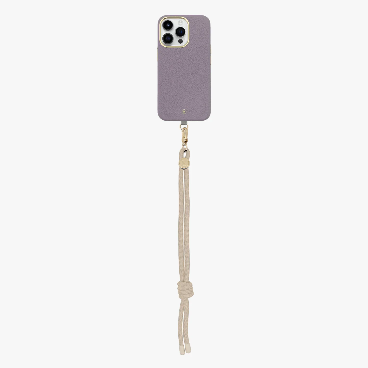 iPhone 13 Leather MagSafe Case with Wrist Rope Strap