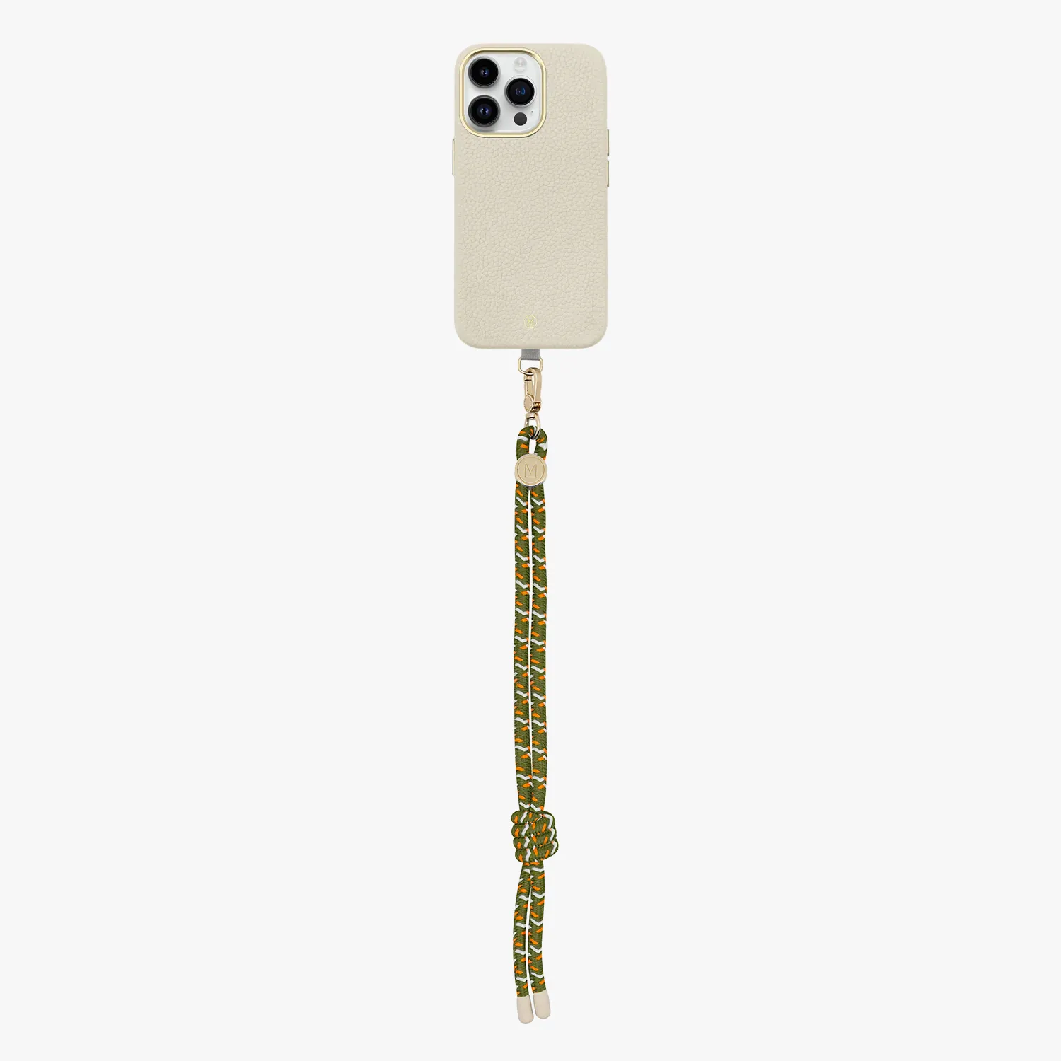 iPhone 13 Leather MagSafe Case with Wrist Rope Strap