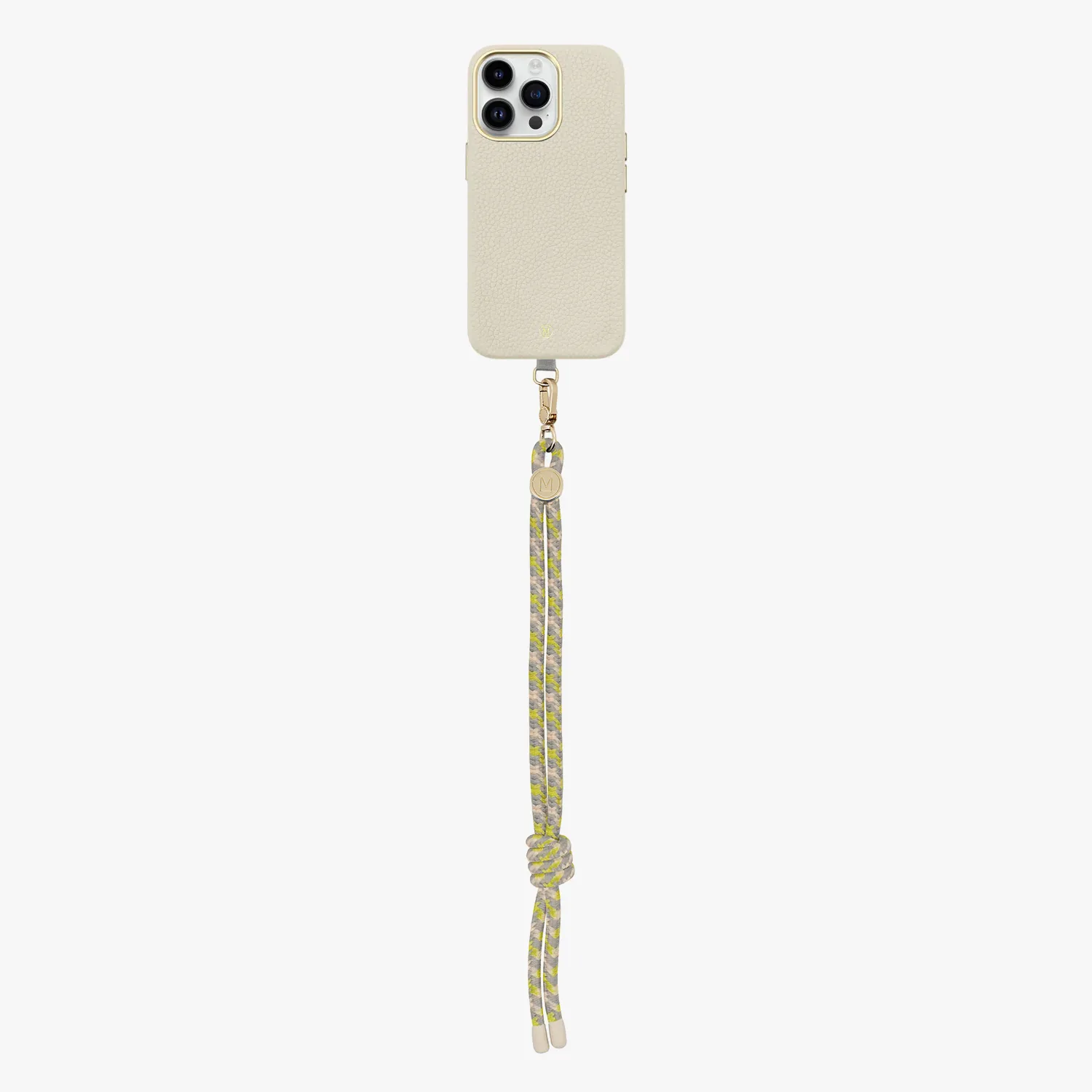 iPhone 13 Leather MagSafe Case with Wrist Rope Strap