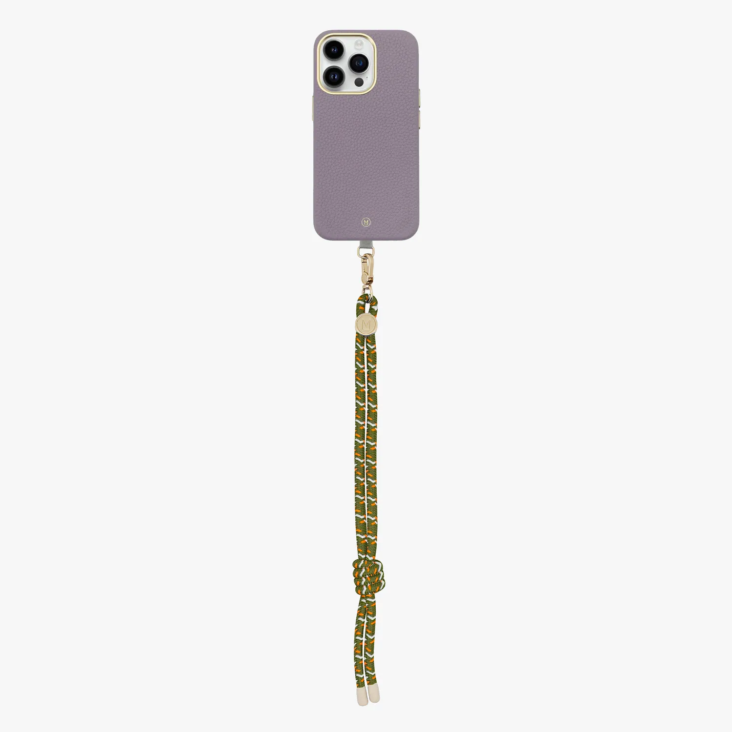 iPhone 13 Leather MagSafe Case with Wrist Rope Strap