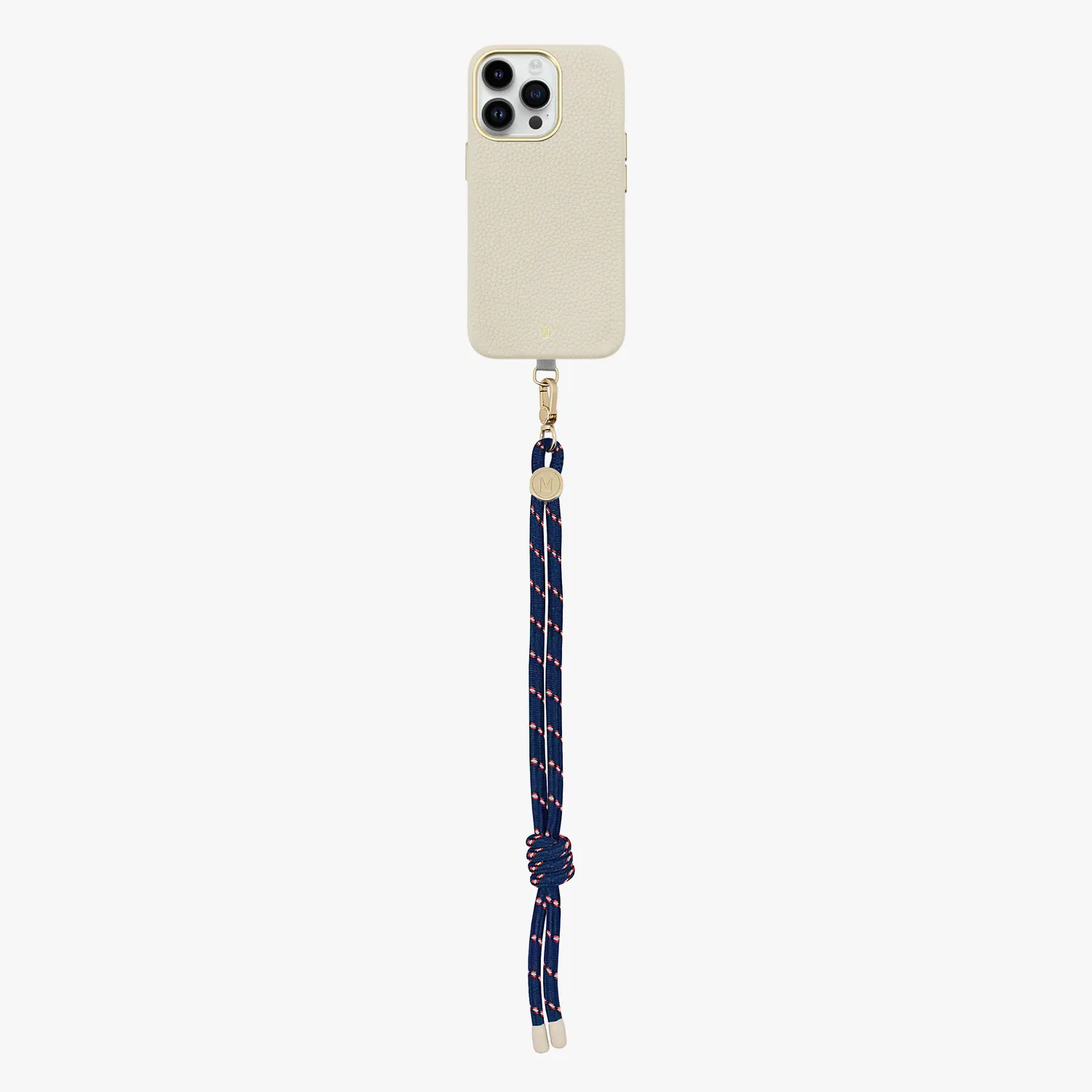 iPhone 13 Leather MagSafe Case with Wrist Rope Strap
