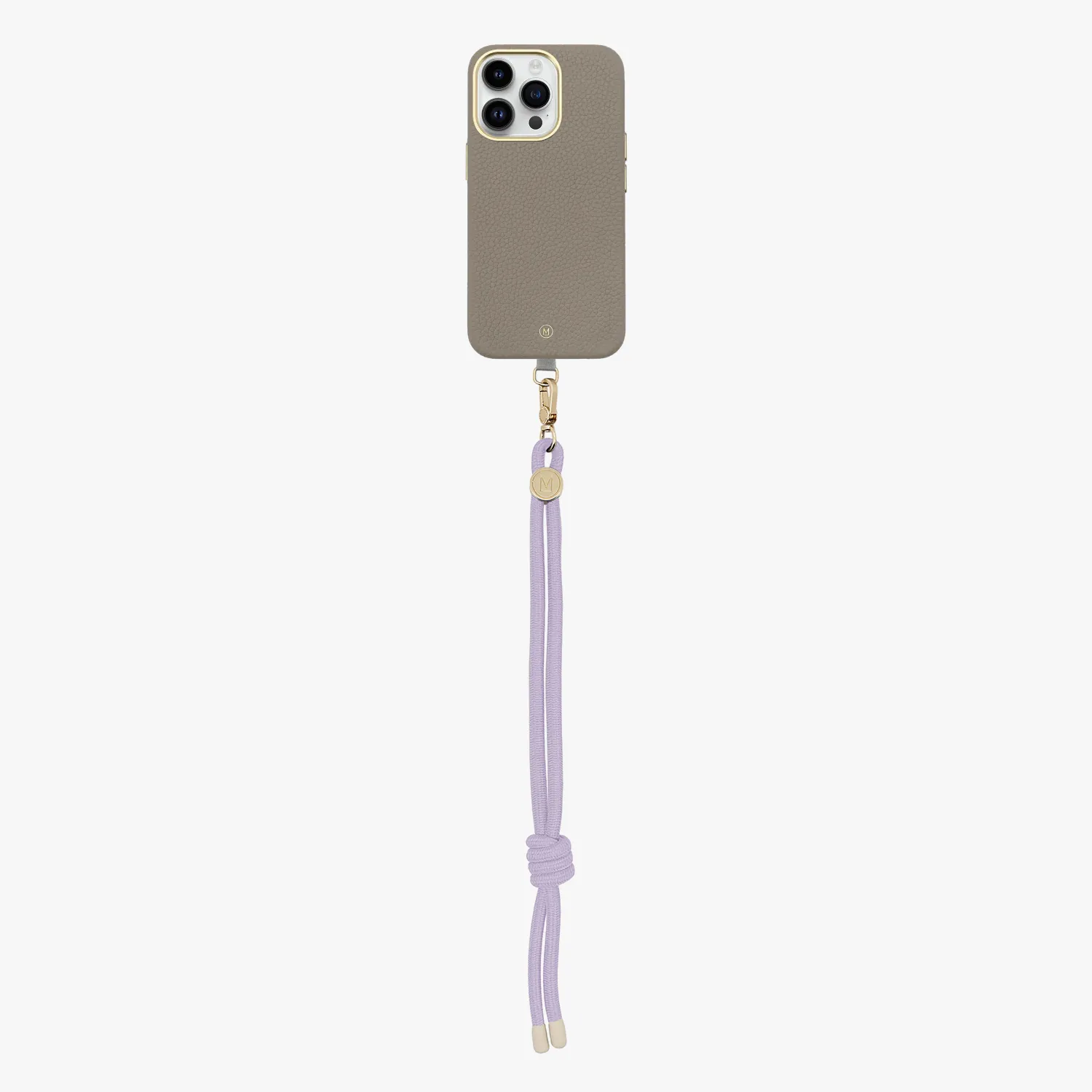 iPhone 13 Leather MagSafe Case with Wrist Rope Strap