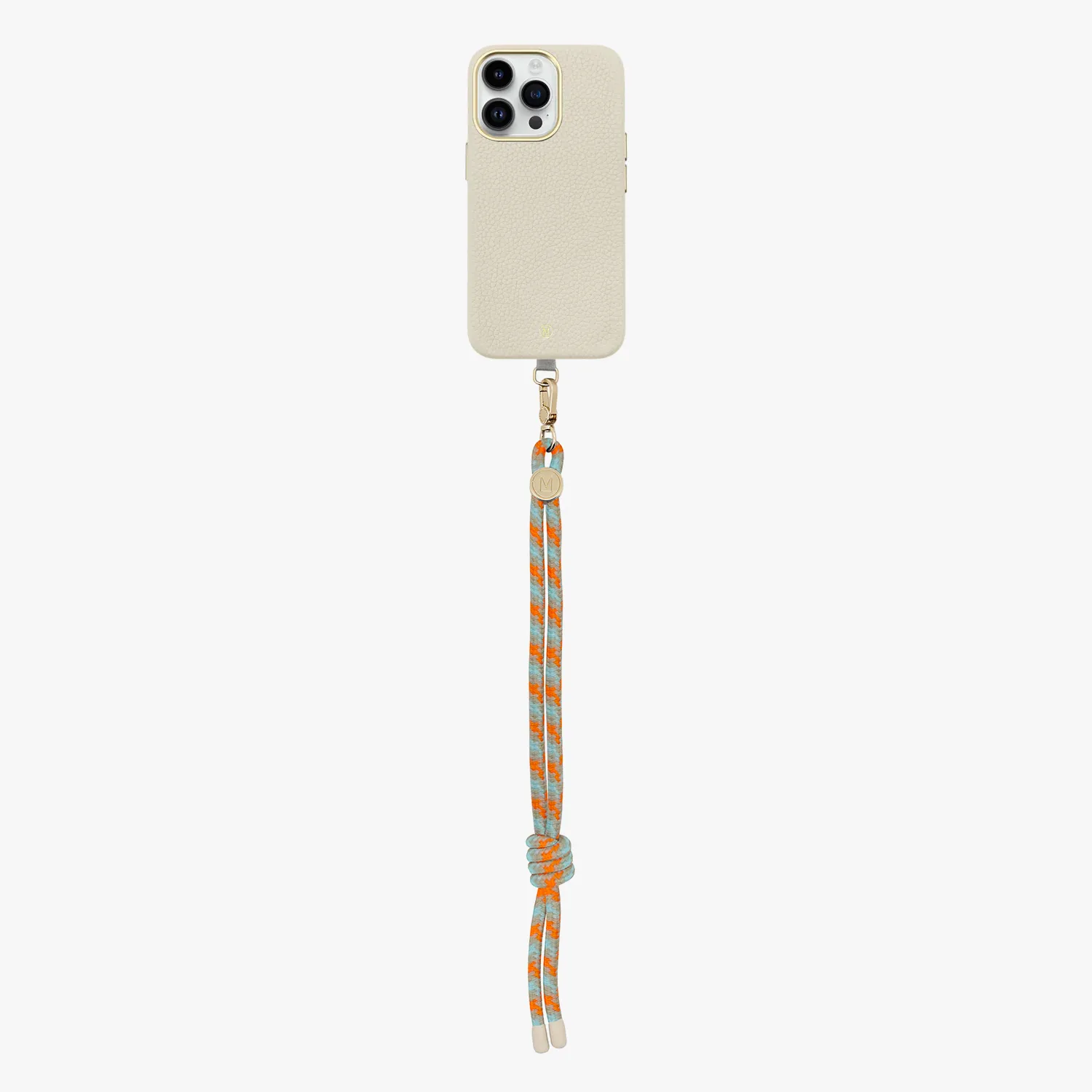 iPhone 13 Leather MagSafe Case with Wrist Rope Strap