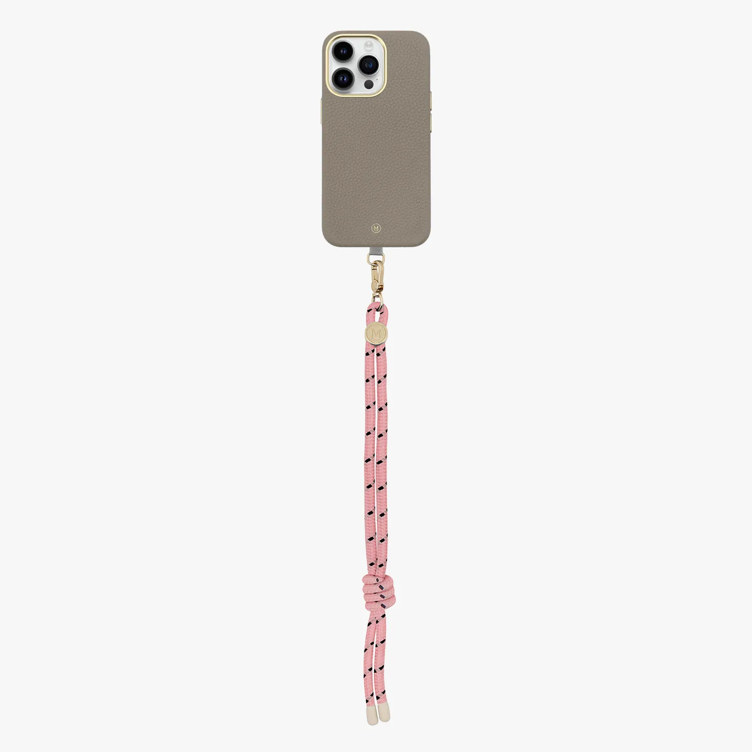 iPhone 13 Leather MagSafe Case with Wrist Rope Strap