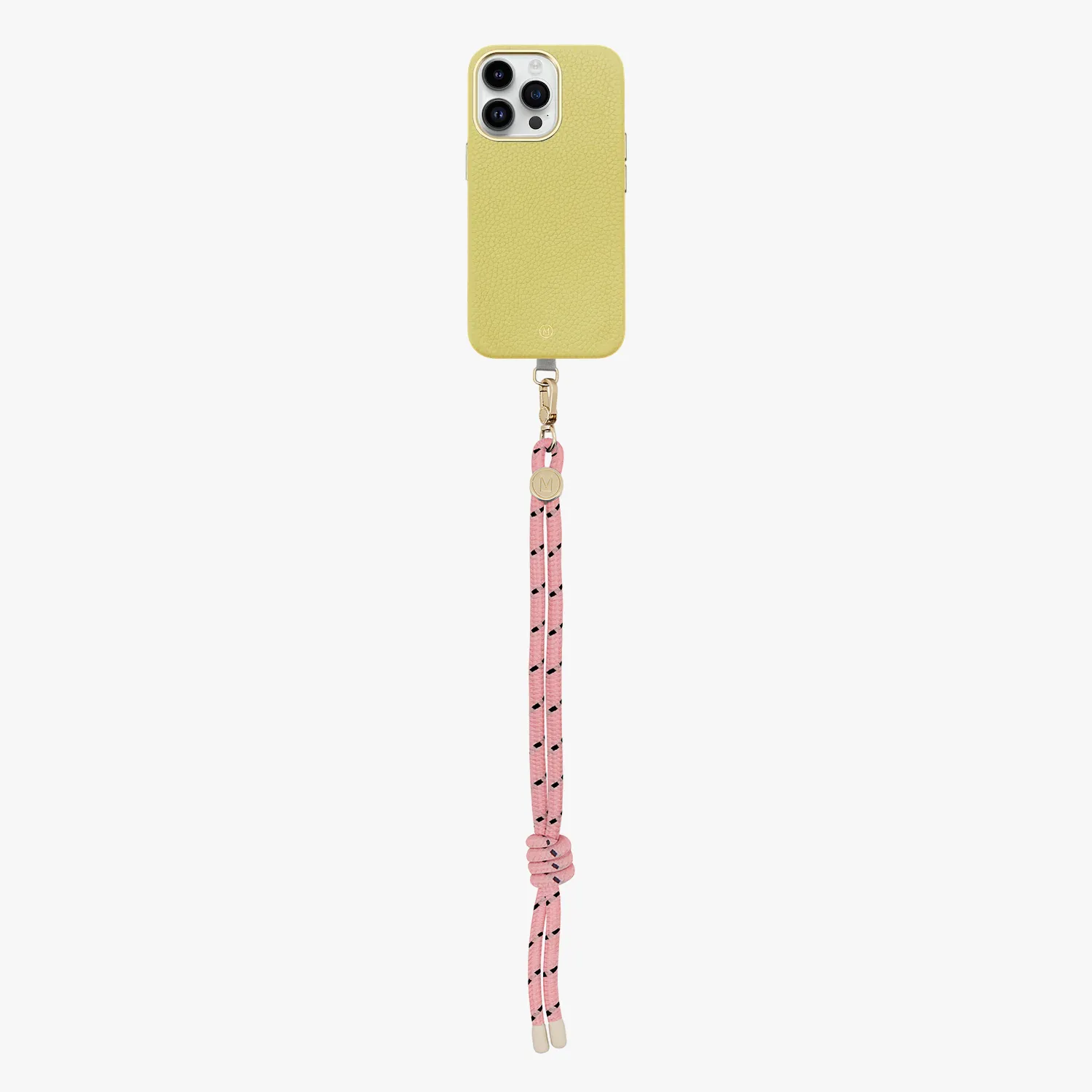 iPhone 13 Leather MagSafe Case with Wrist Rope Strap