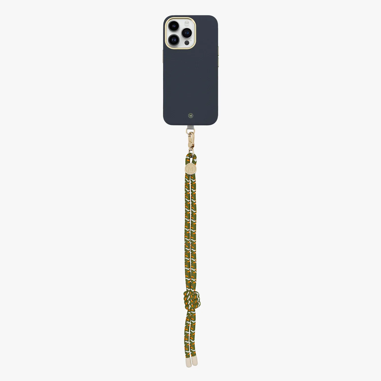 iPhone 13 Leather MagSafe Case with Wrist Rope Strap