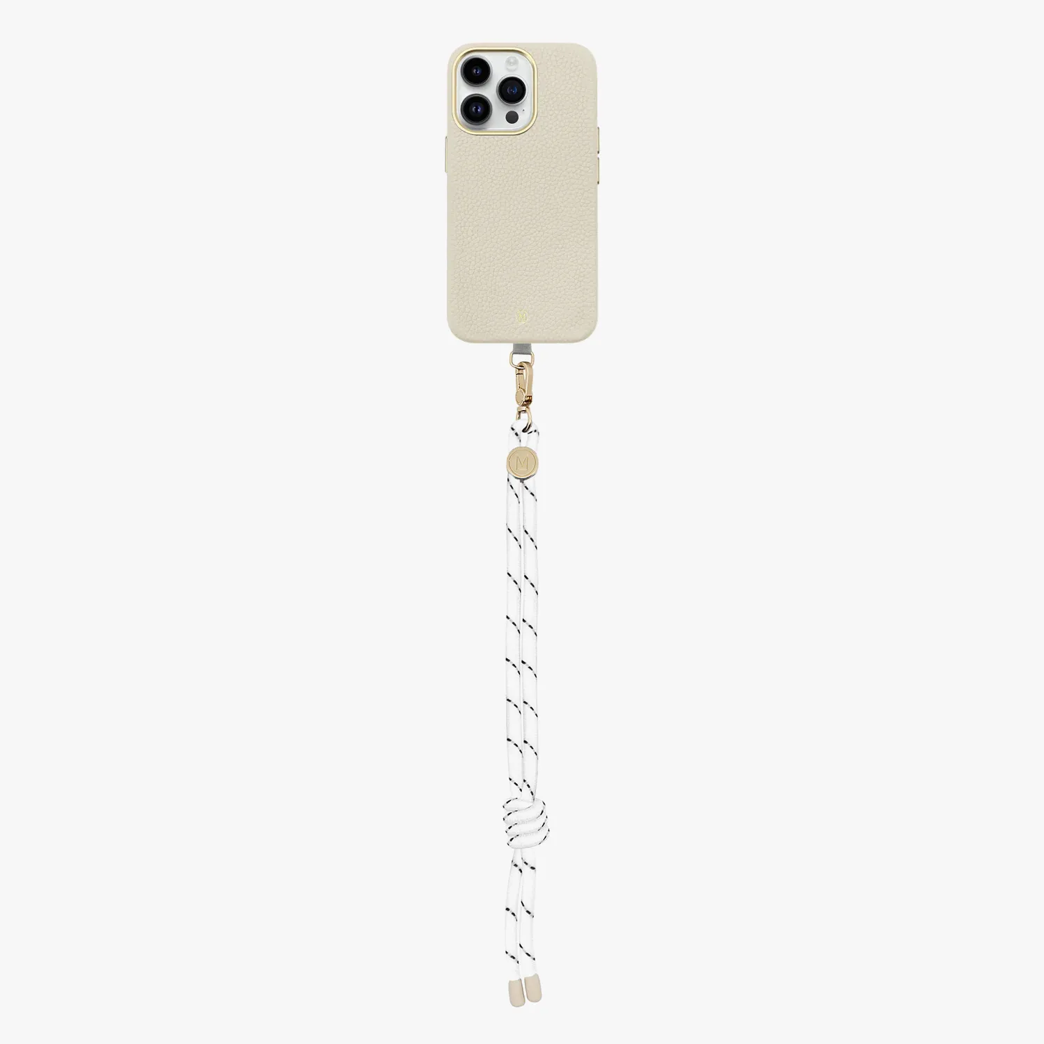 iPhone 13 Leather MagSafe Case with Wrist Rope Strap
