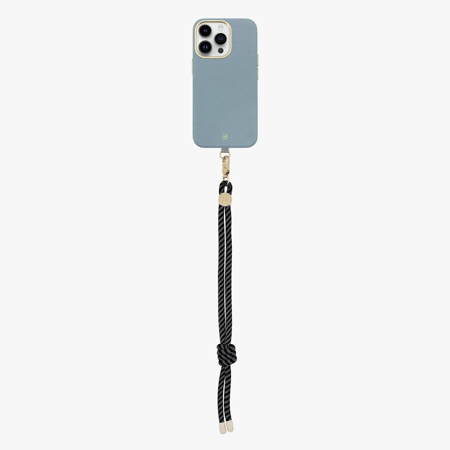 iPhone 13 Leather MagSafe Case with Wrist Rope Strap