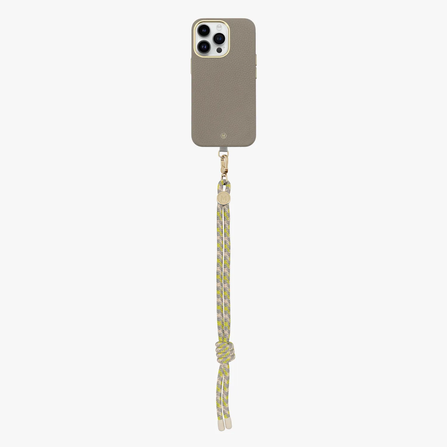 iPhone 13 Leather MagSafe Case with Wrist Rope Strap