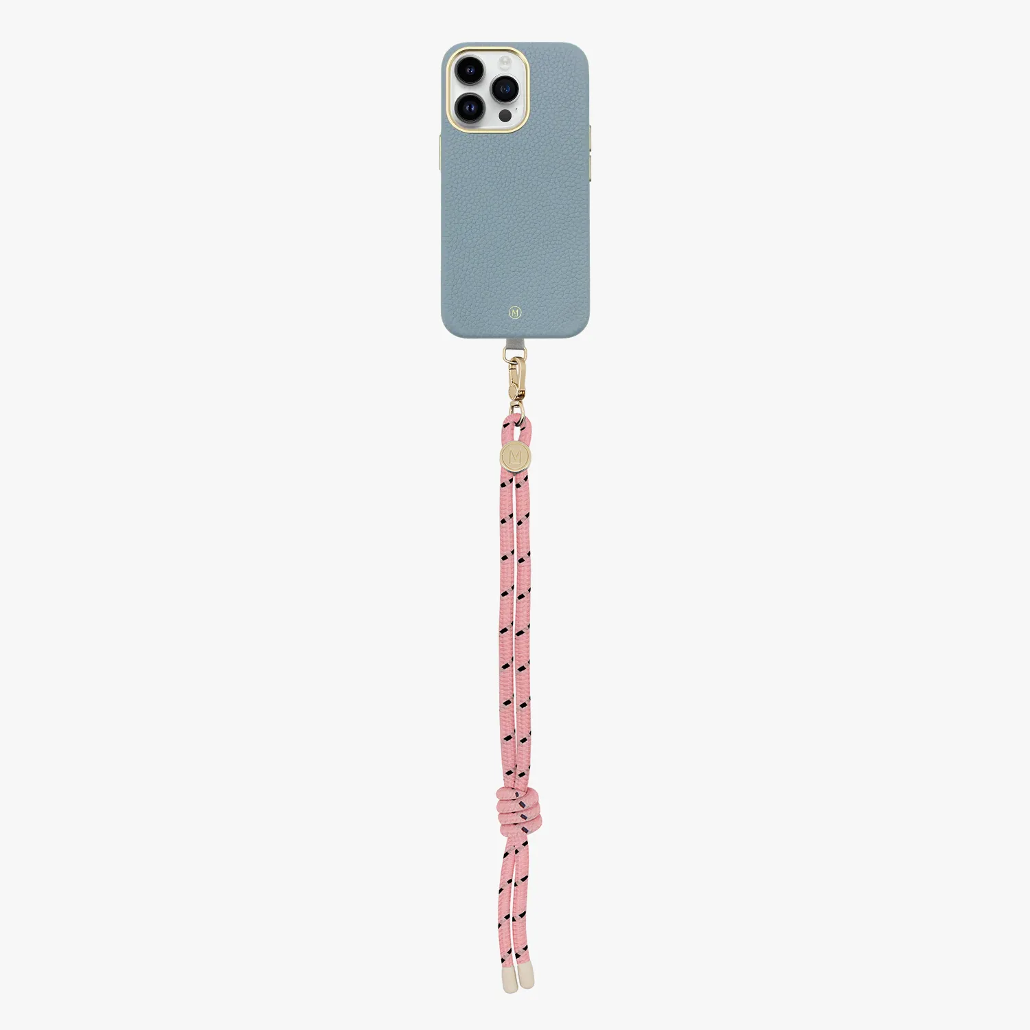 iPhone 13 Leather MagSafe Case with Wrist Rope Strap