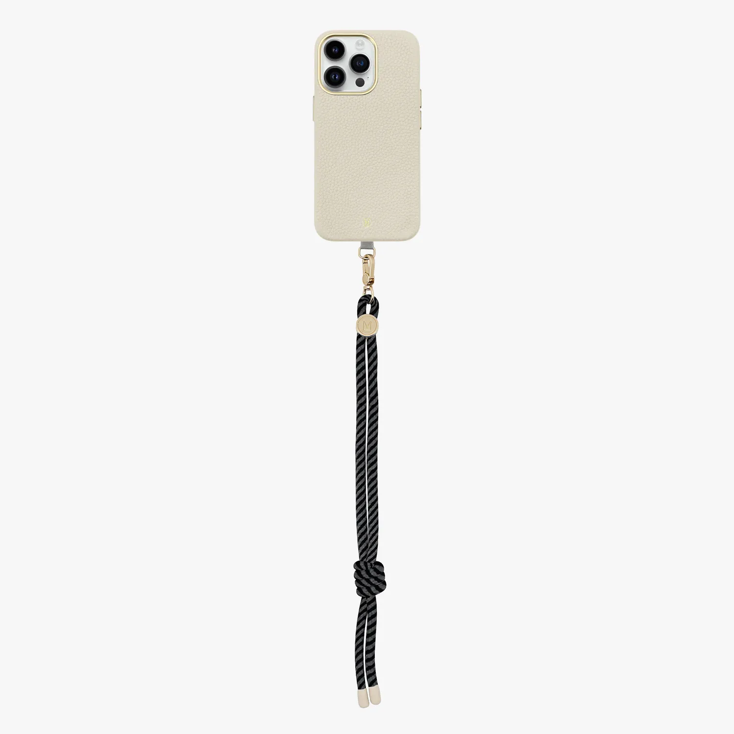iPhone 13 Leather MagSafe Case with Wrist Rope Strap