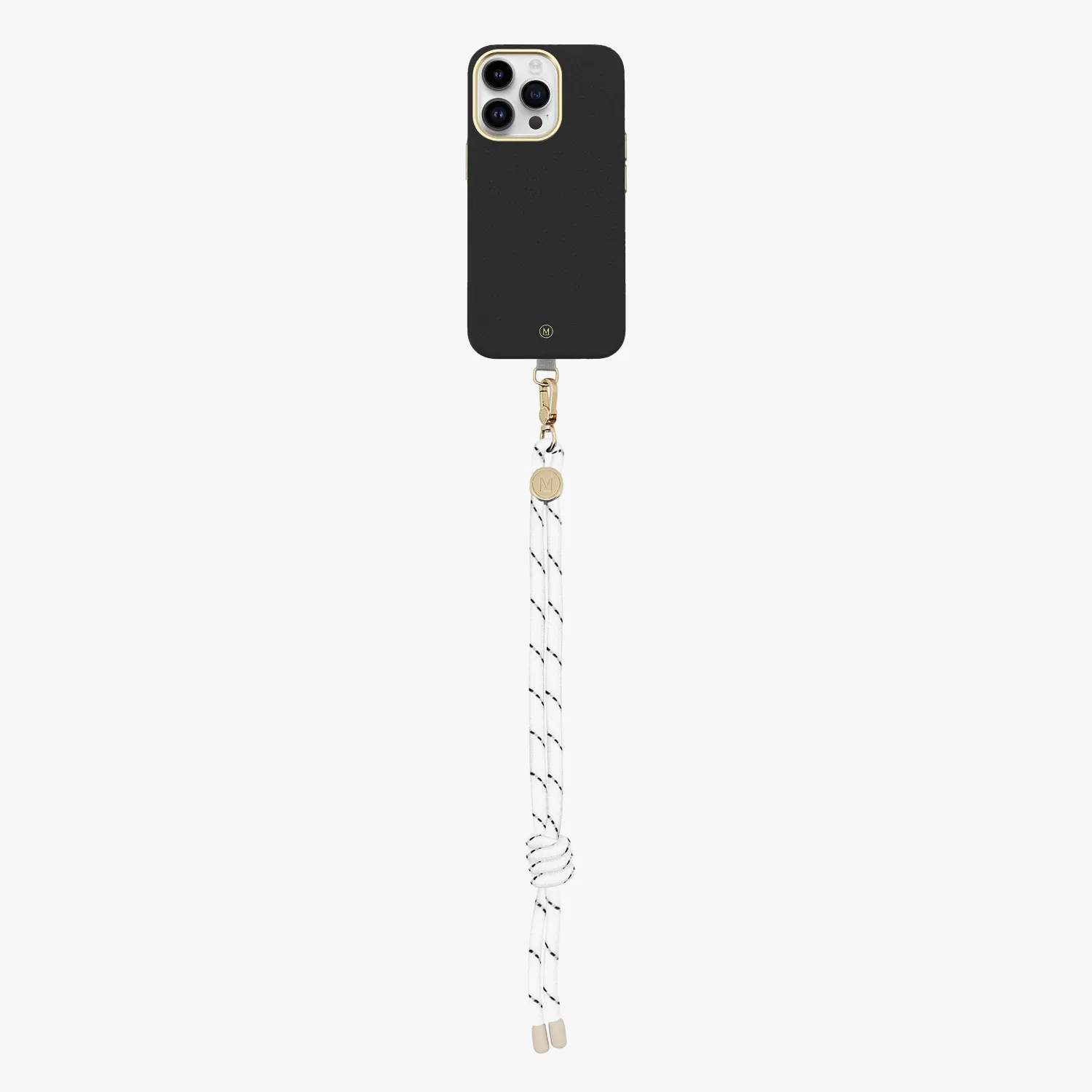 iPhone 13 Leather MagSafe Case with Wrist Rope Strap