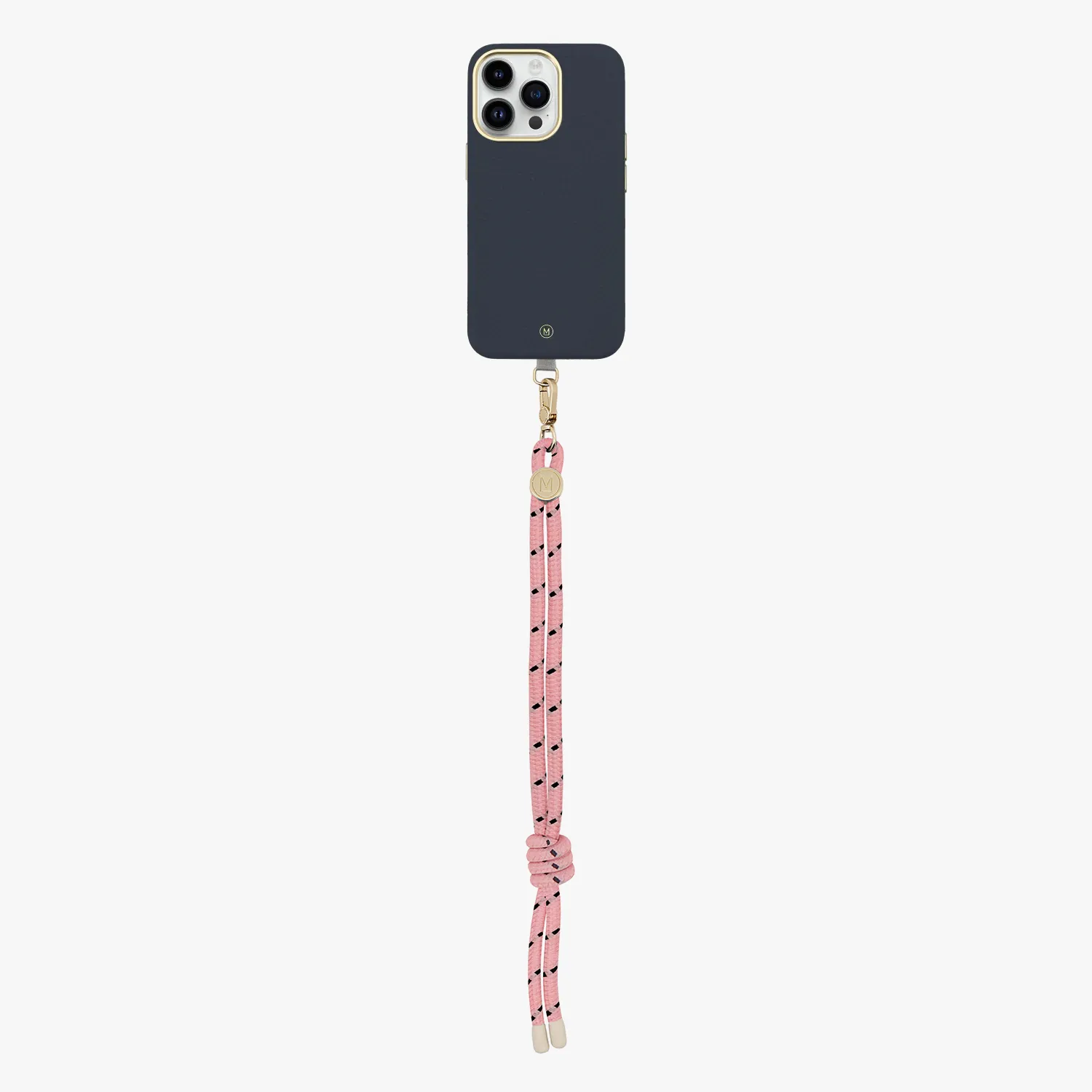 iPhone 13 Leather MagSafe Case with Wrist Rope Strap