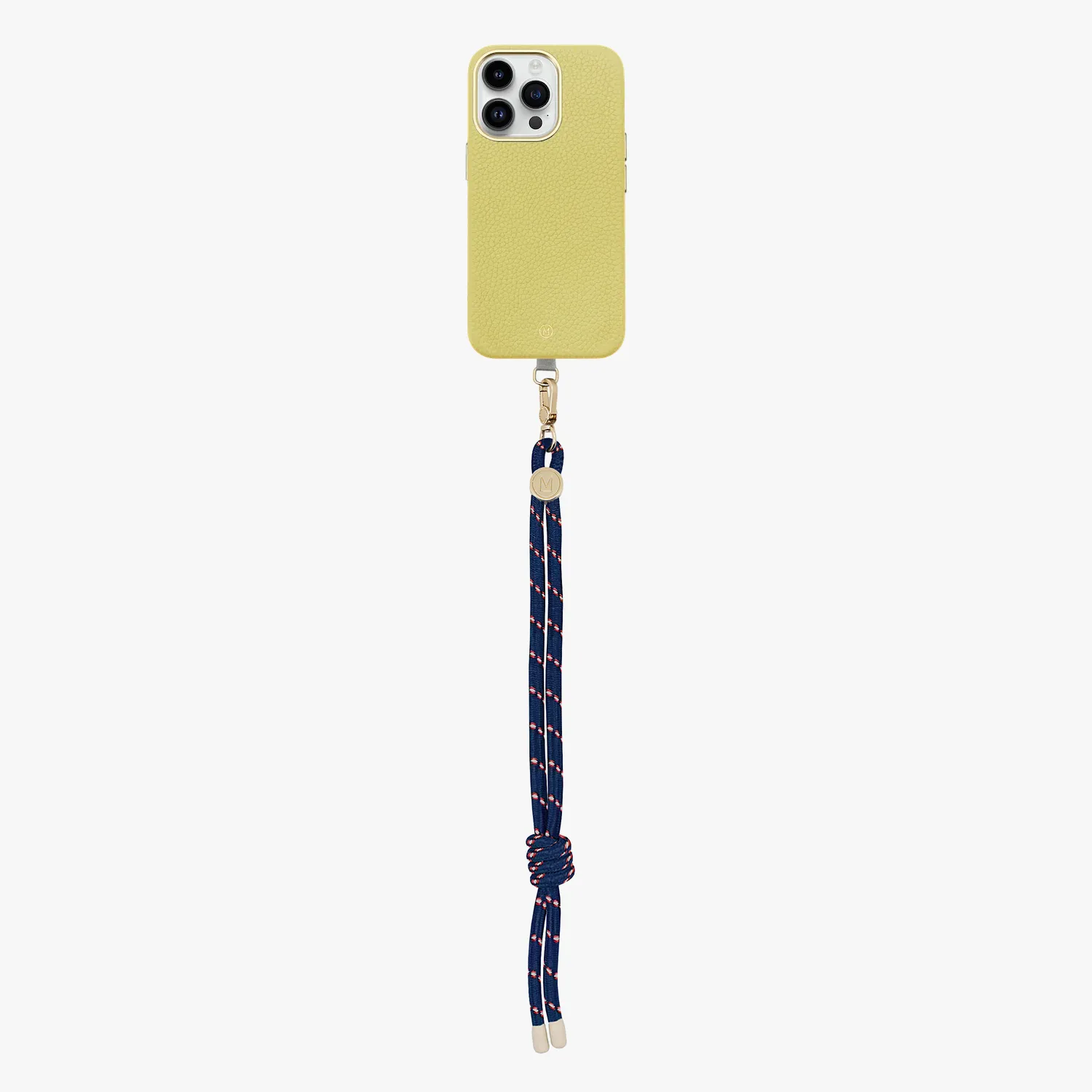 iPhone 13 Leather MagSafe Case with Wrist Rope Strap