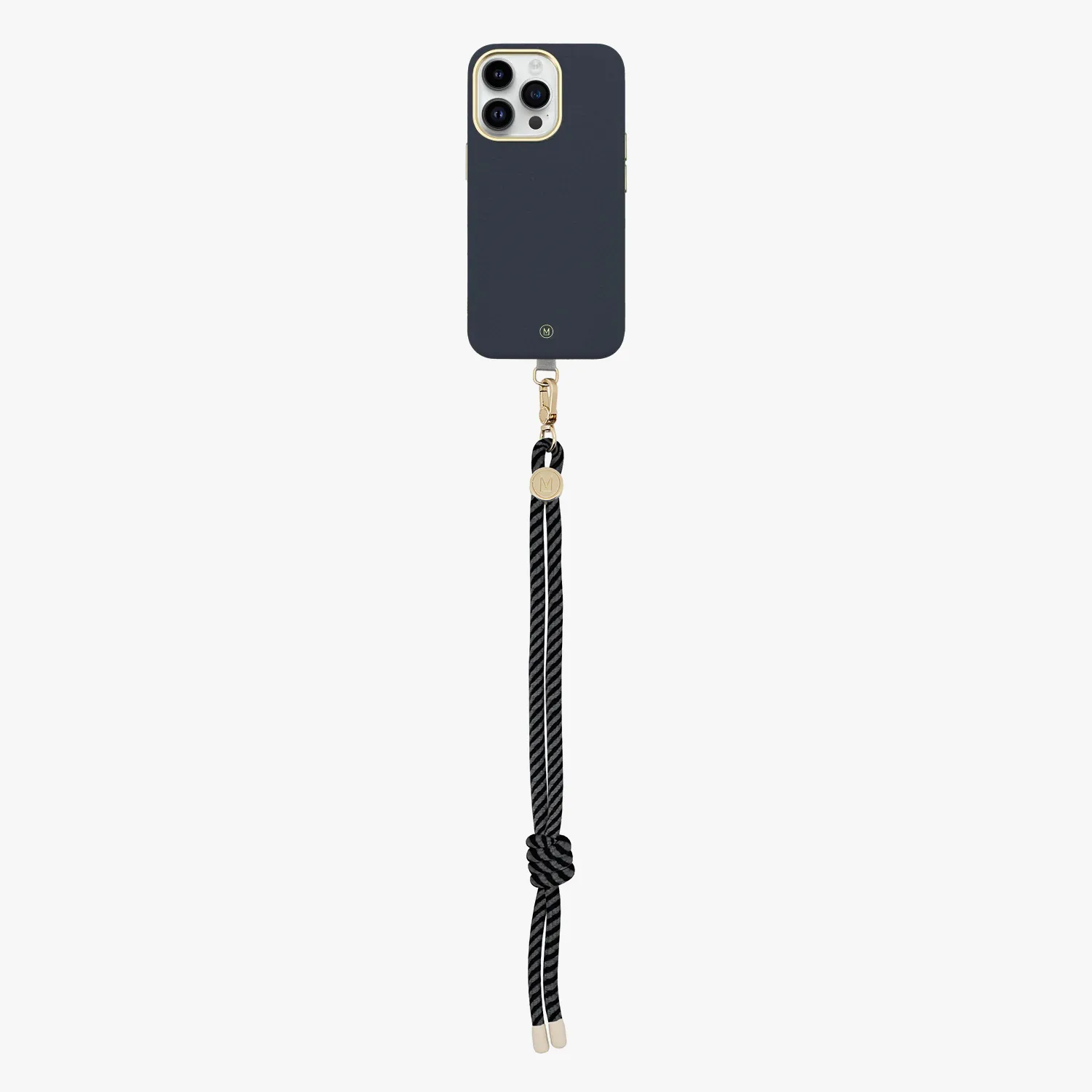 iPhone 13 Leather MagSafe Case with Wrist Rope Strap