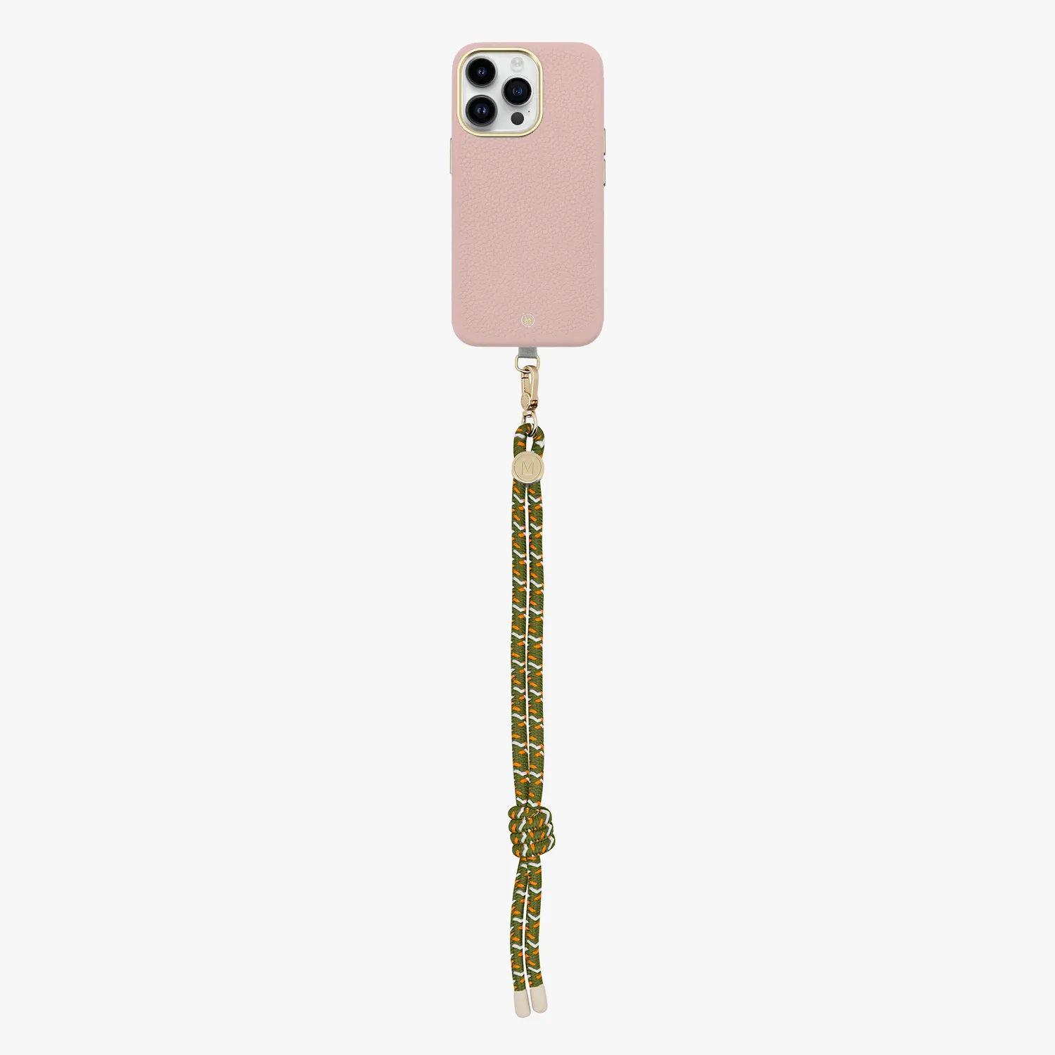 iPhone 13 Leather MagSafe Case with Wrist Rope Strap