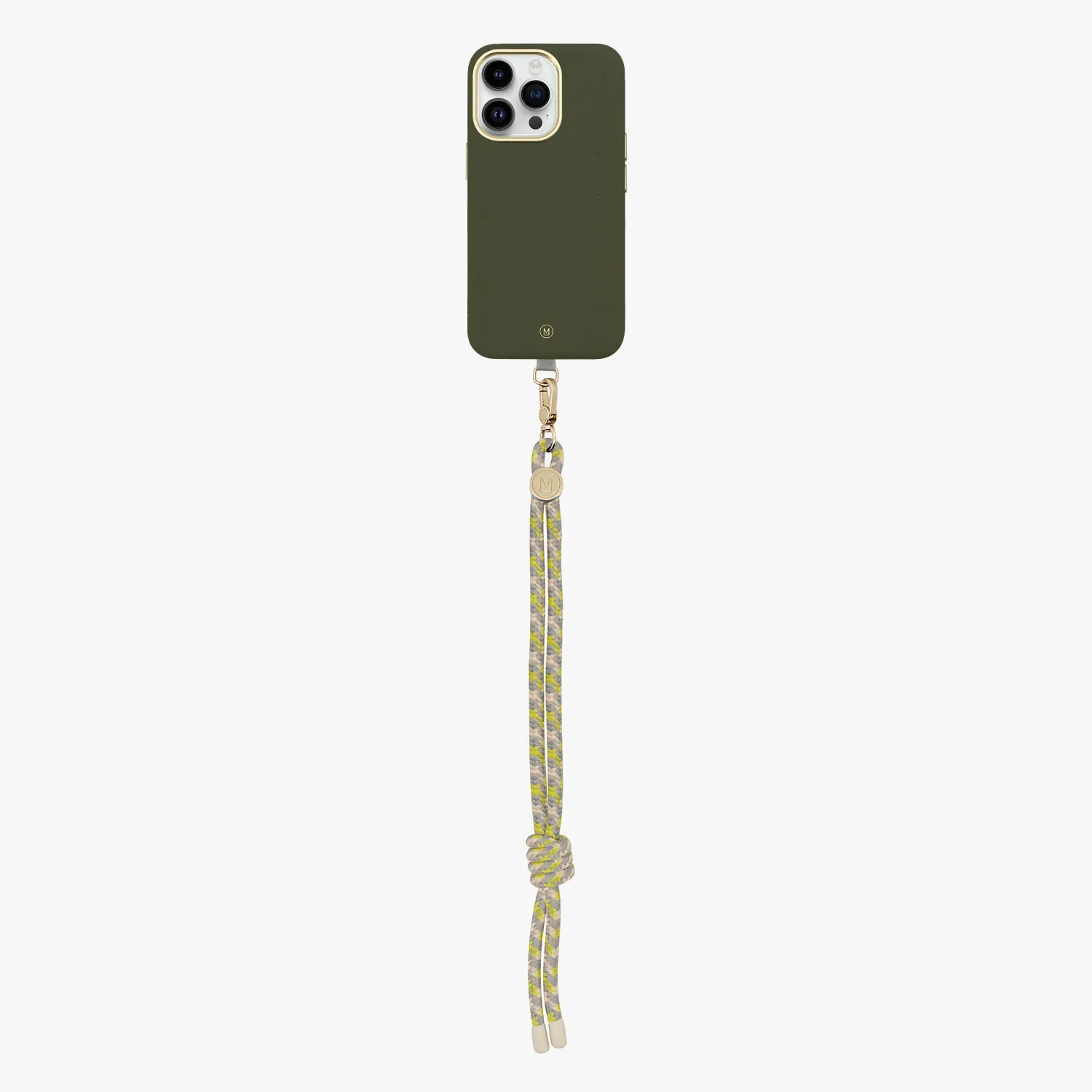 iPhone 13 Leather MagSafe Case with Wrist Rope Strap