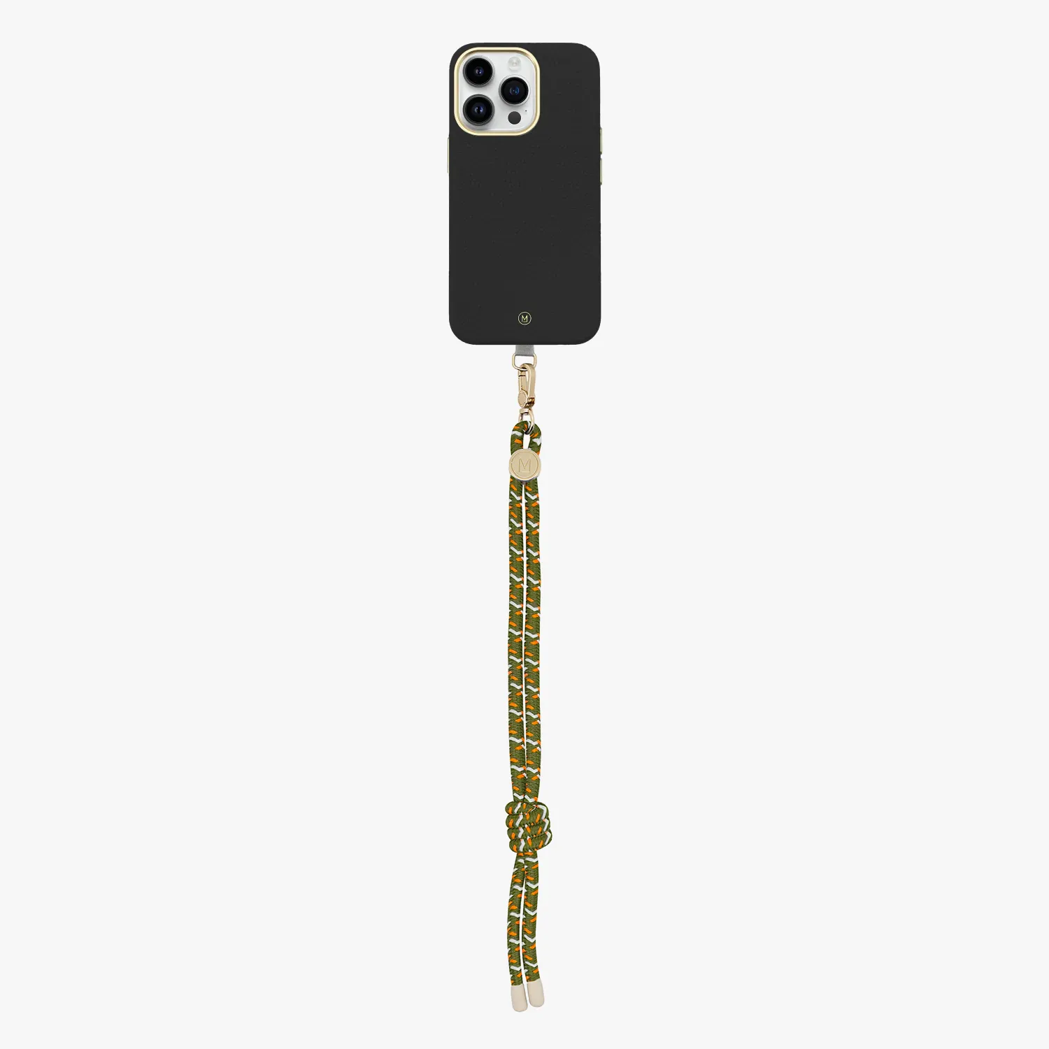 iPhone 13 Leather MagSafe Case with Wrist Rope Strap