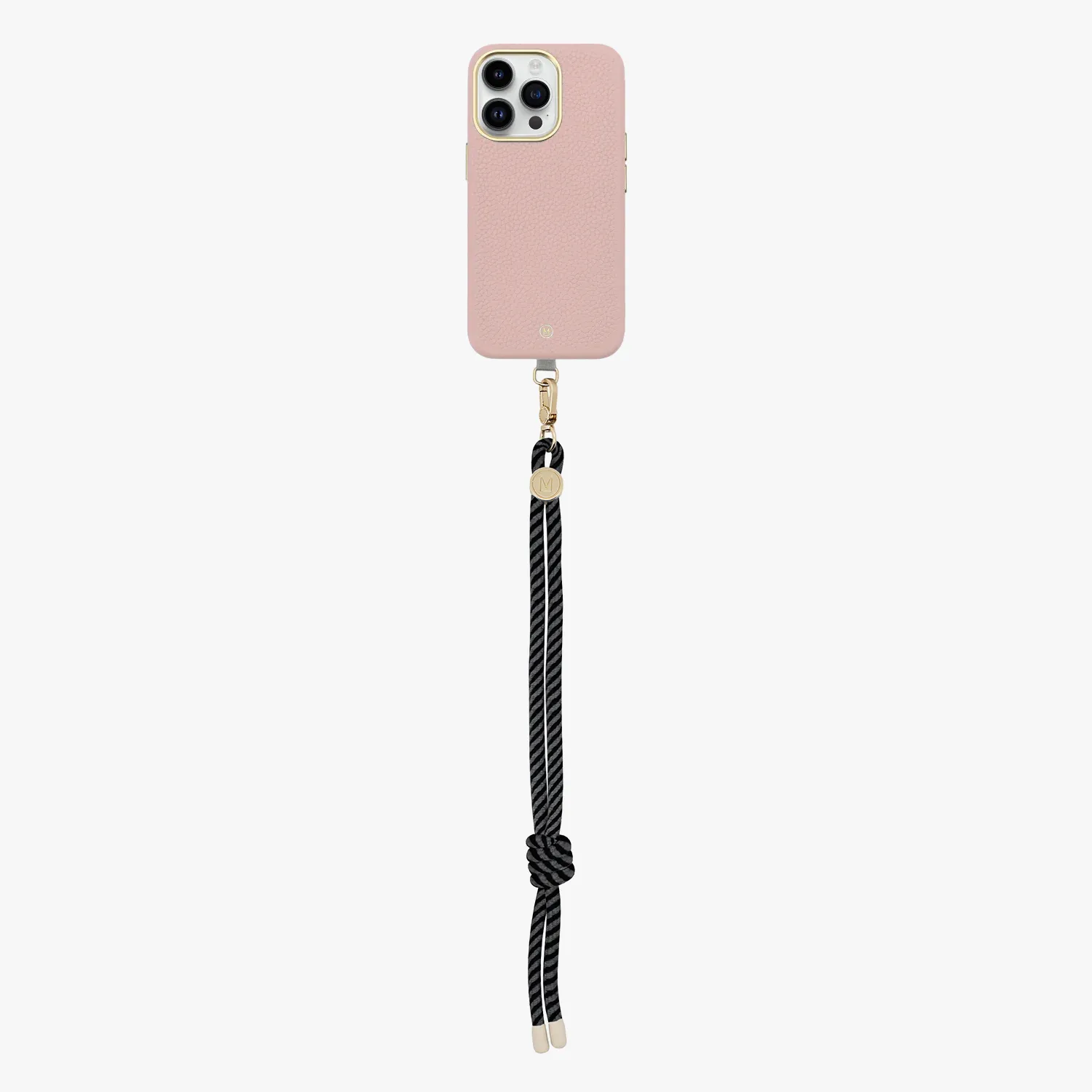 iPhone 13 Leather MagSafe Case with Wrist Rope Strap