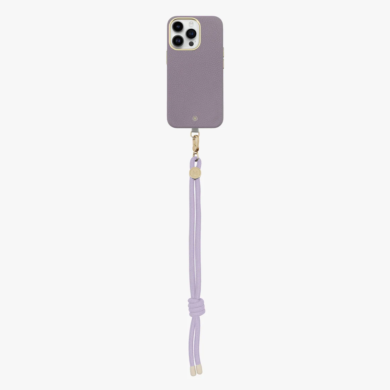 iPhone 13 Leather MagSafe Case with Wrist Rope Strap
