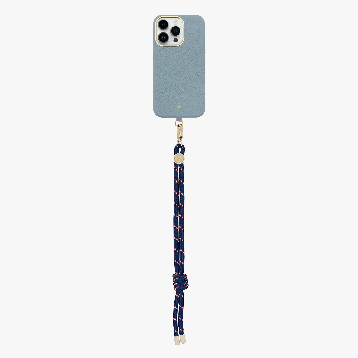 iPhone 13 Leather MagSafe Case with Wrist Rope Strap