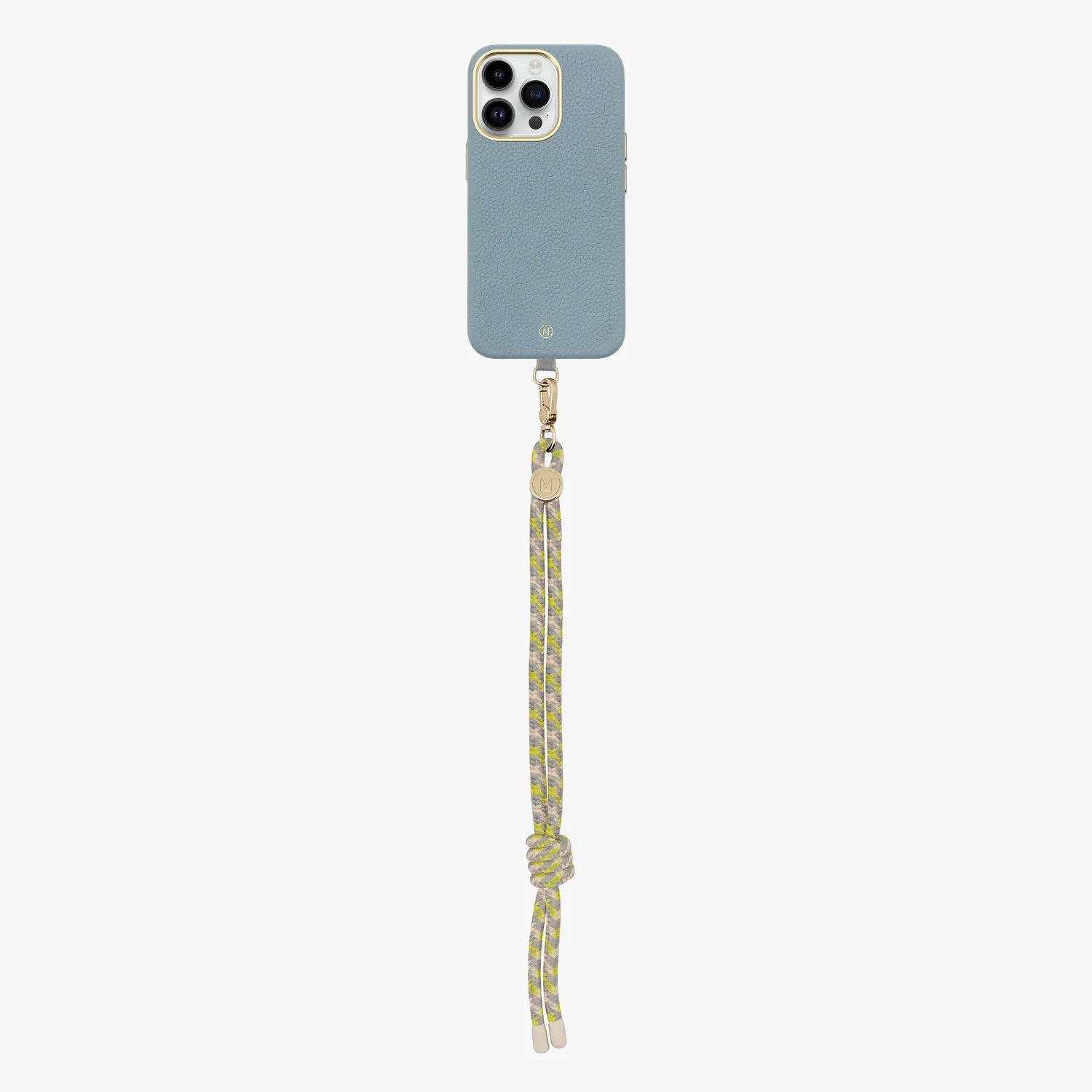 iPhone 13 Leather MagSafe Case with Wrist Rope Strap
