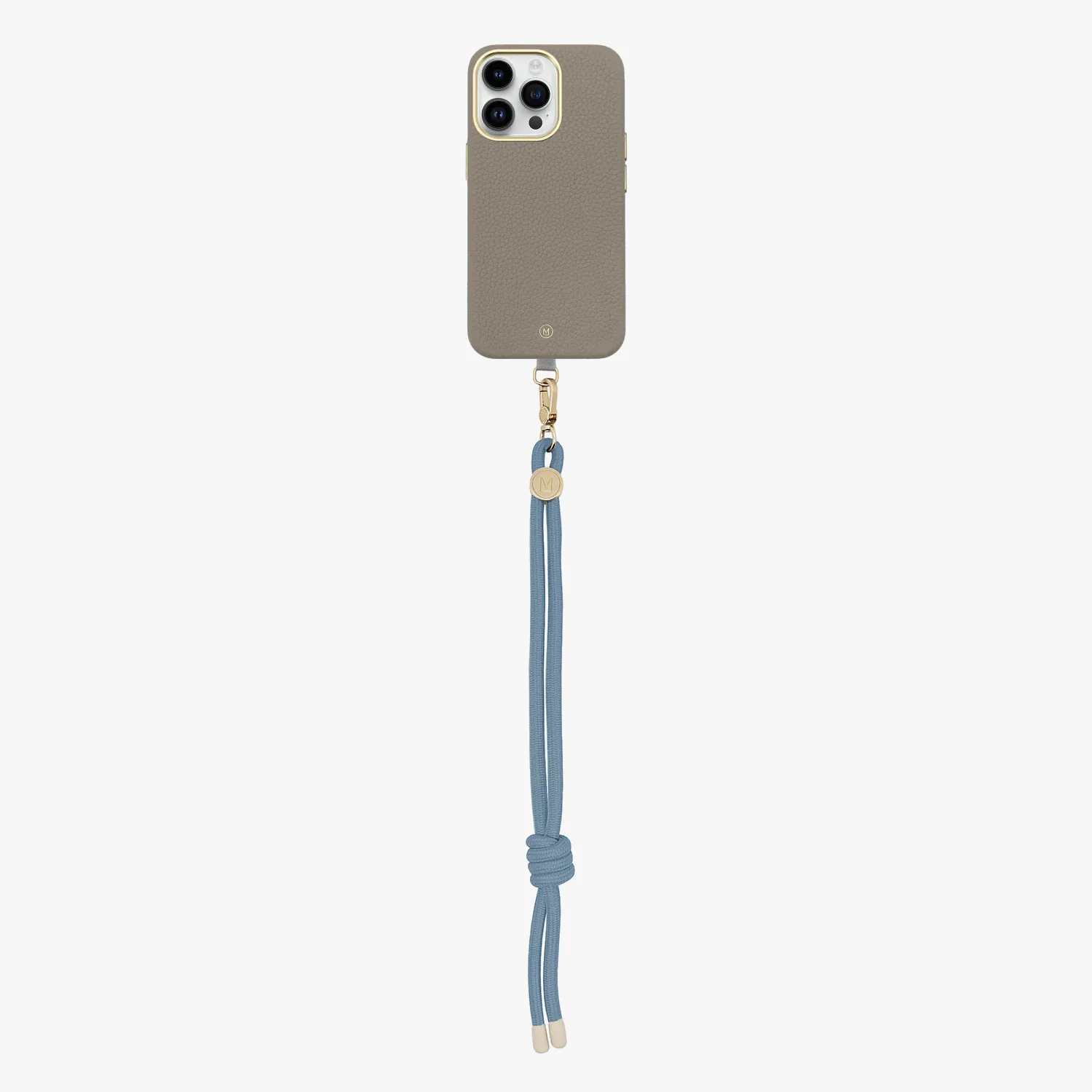 iPhone 13 Leather MagSafe Case with Wrist Rope Strap