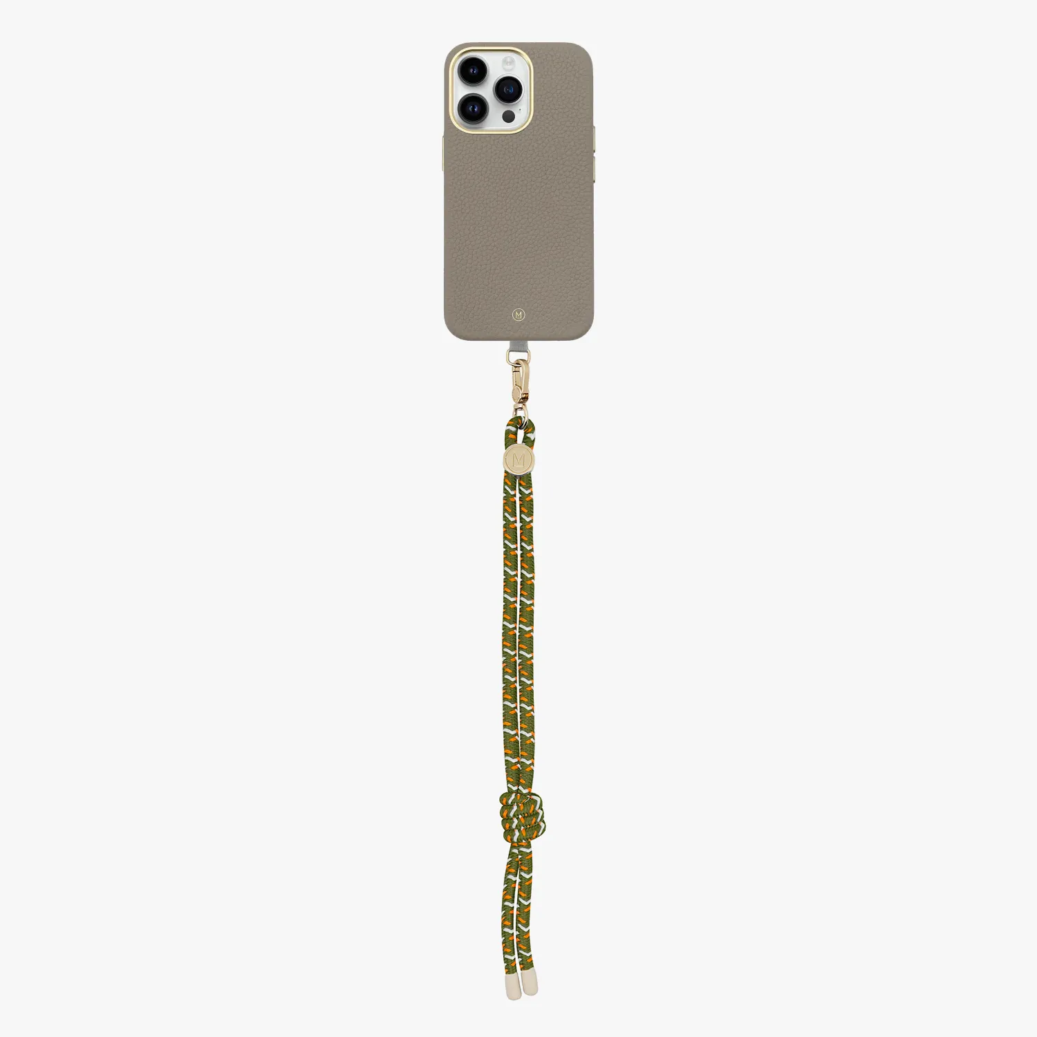 iPhone 13 Leather MagSafe Case with Wrist Rope Strap