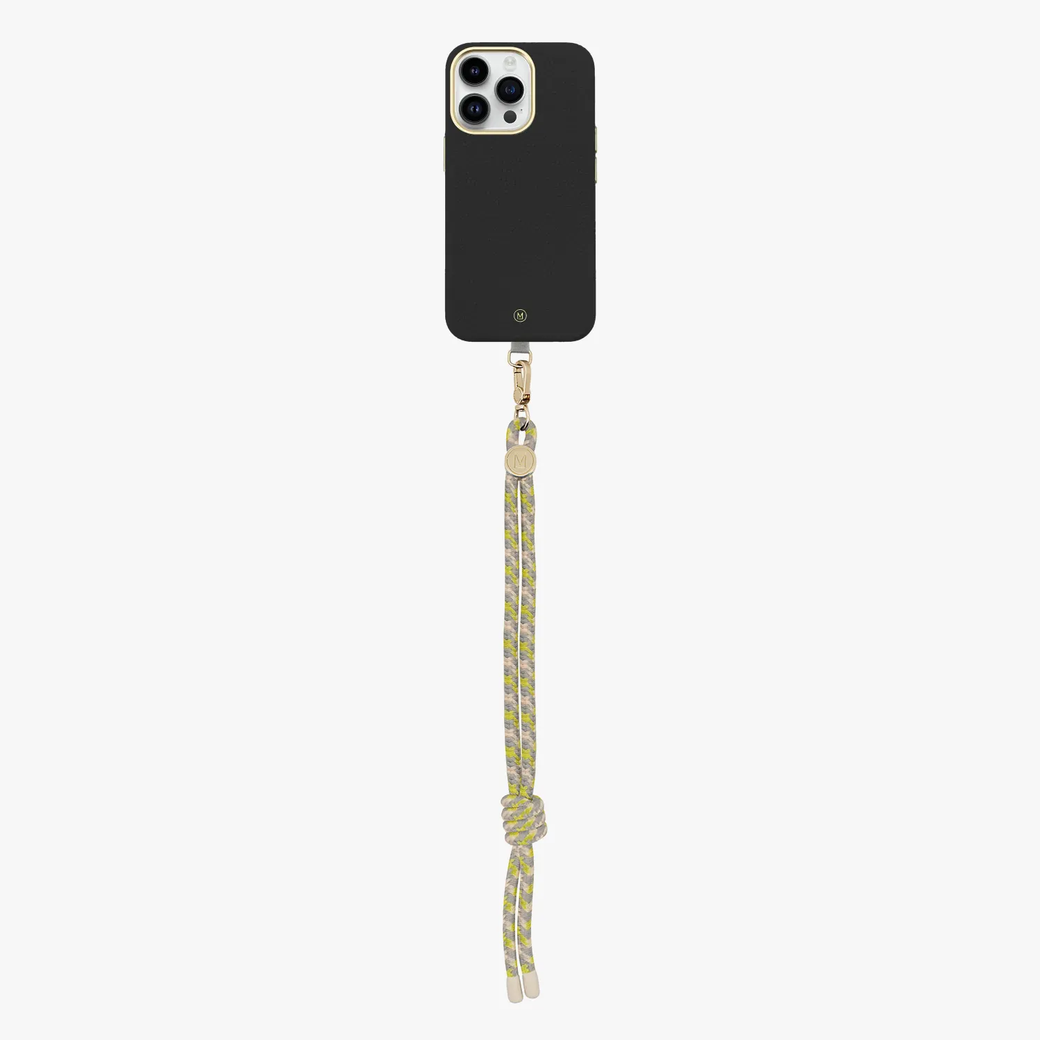iPhone 13 Leather MagSafe Case with Wrist Rope Strap