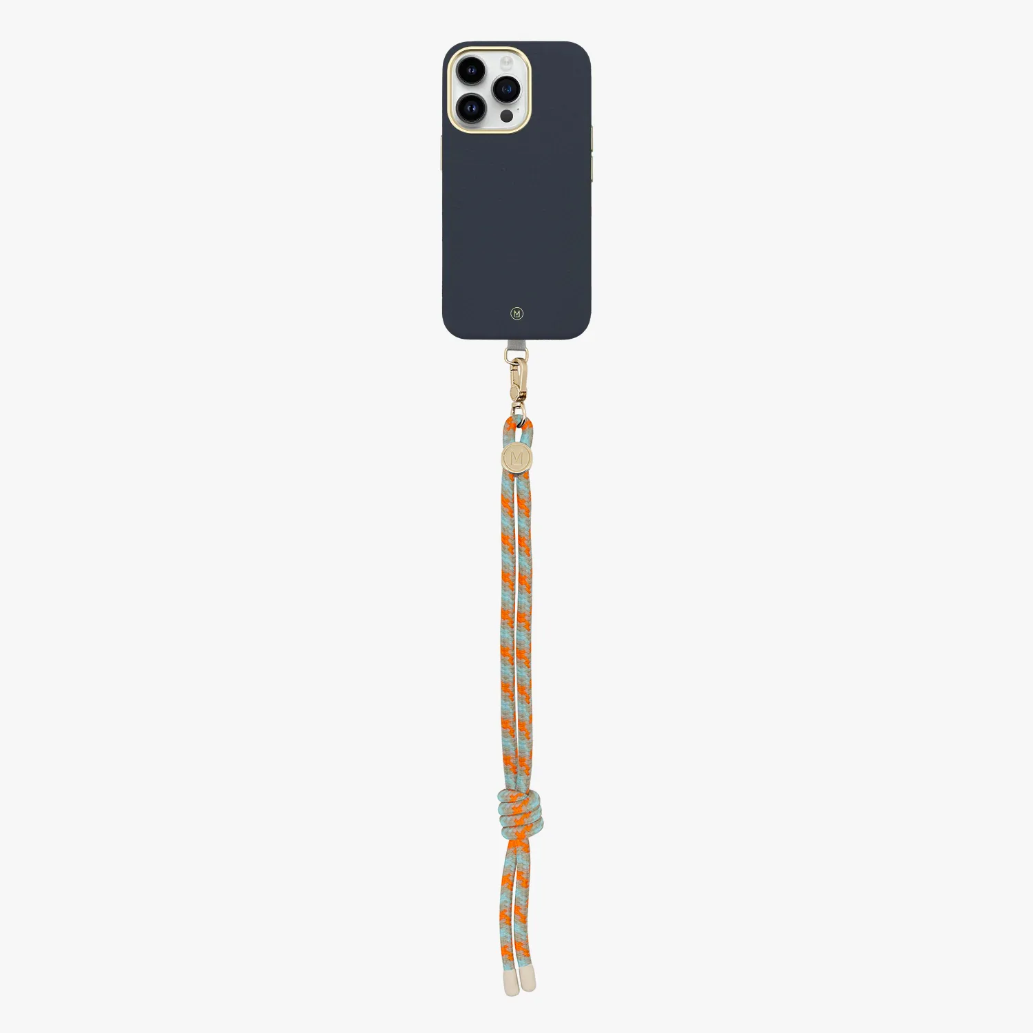 iPhone 13 Leather MagSafe Case with Wrist Rope Strap