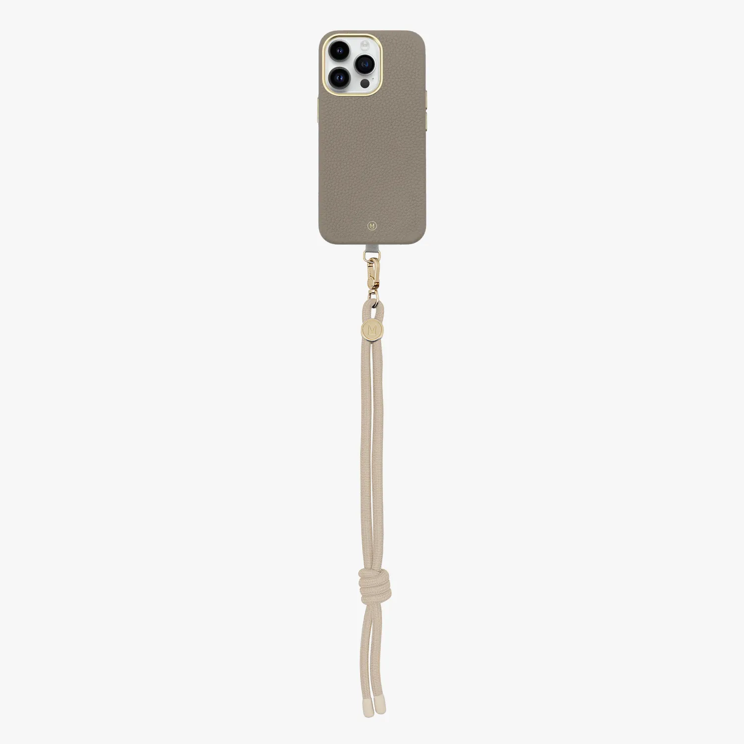 iPhone 13 Leather MagSafe Case with Wrist Rope Strap