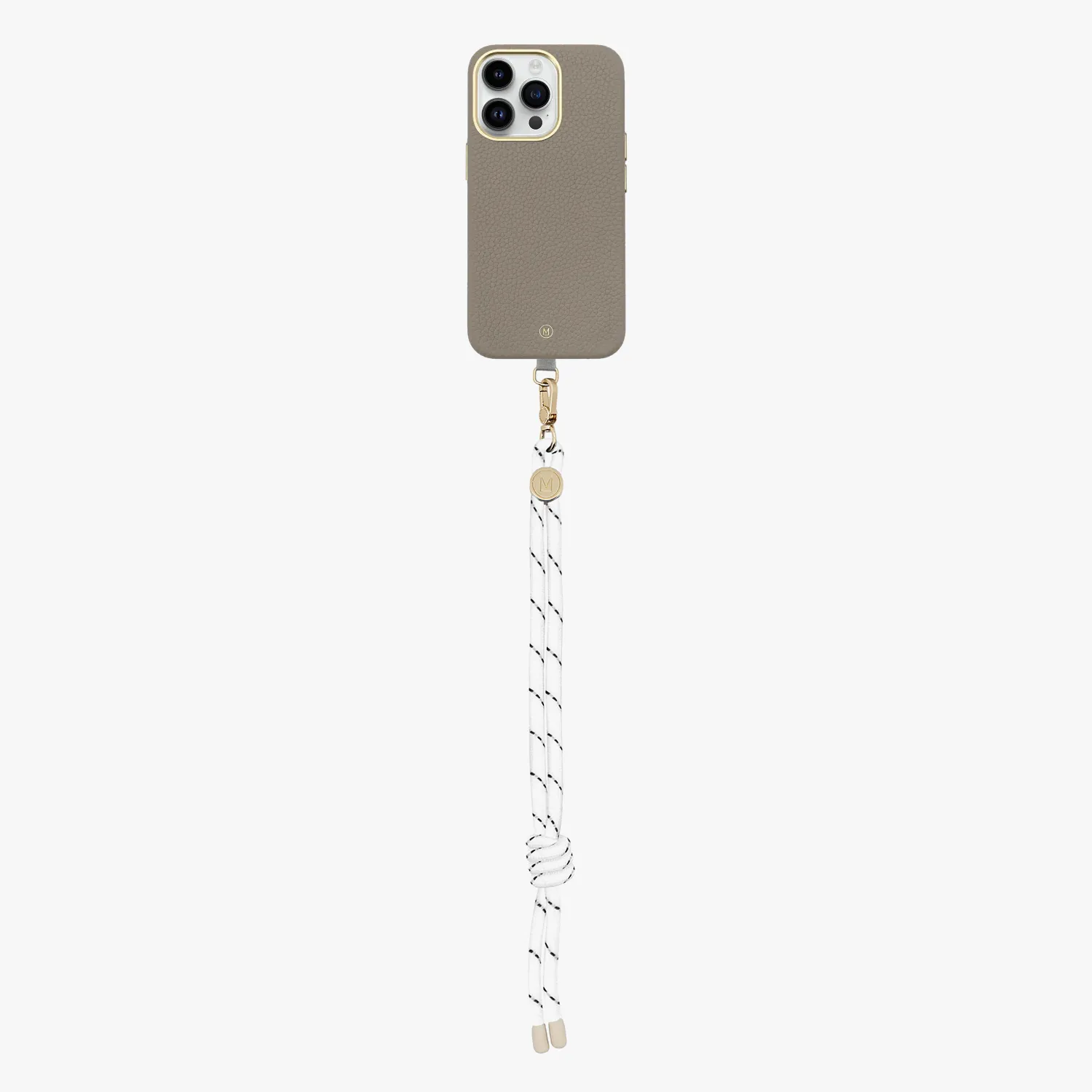 iPhone 13 Leather MagSafe Case with Wrist Rope Strap