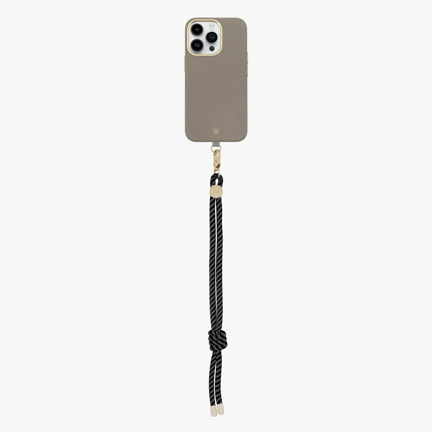 iPhone 13 Leather MagSafe Case with Wrist Rope Strap