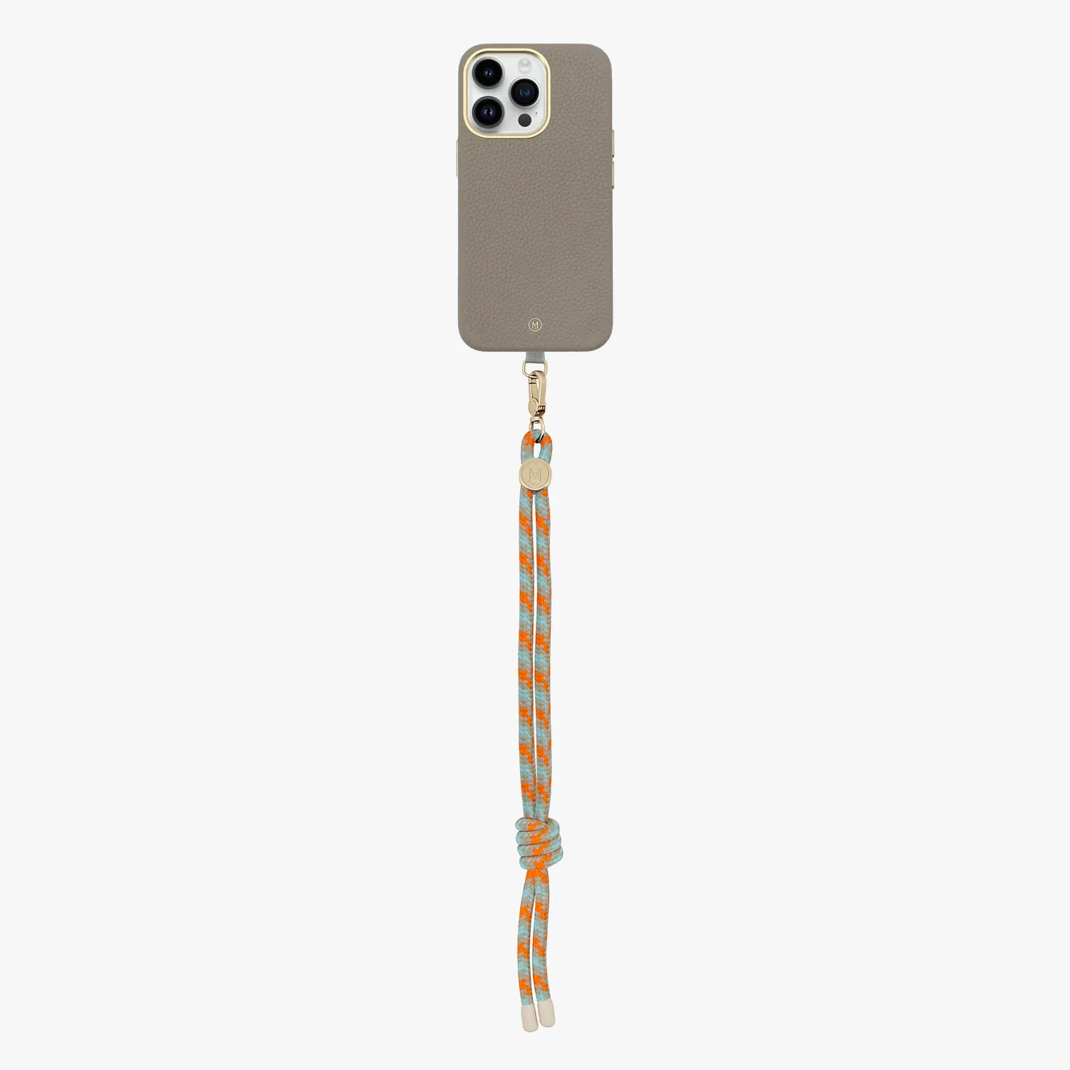 iPhone 13 Leather MagSafe Case with Wrist Rope Strap