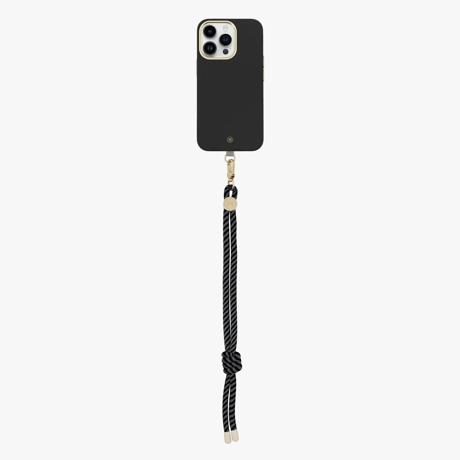 iPhone 13 Leather MagSafe Case with Wrist Rope Strap