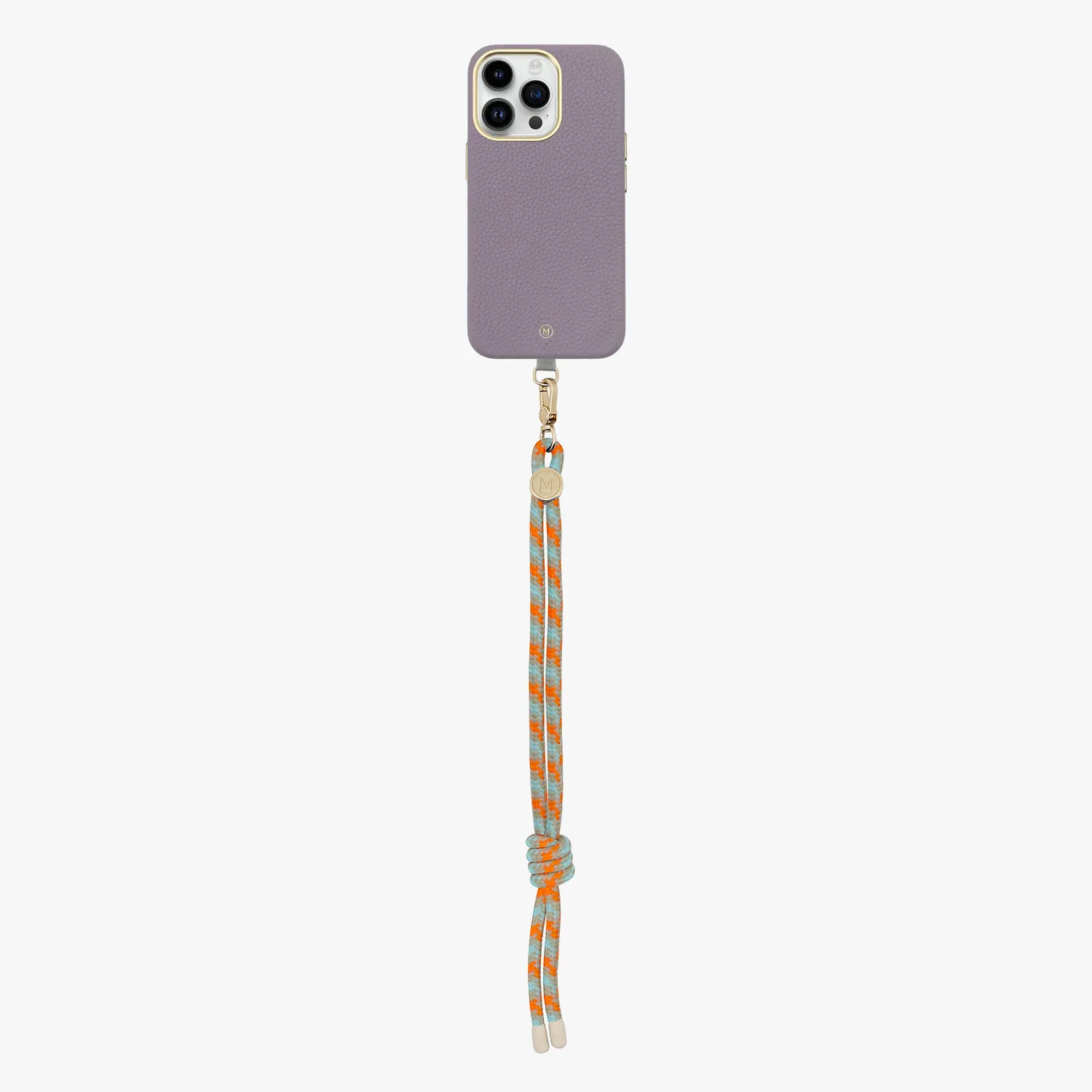 iPhone 13 Leather MagSafe Case with Wrist Rope Strap