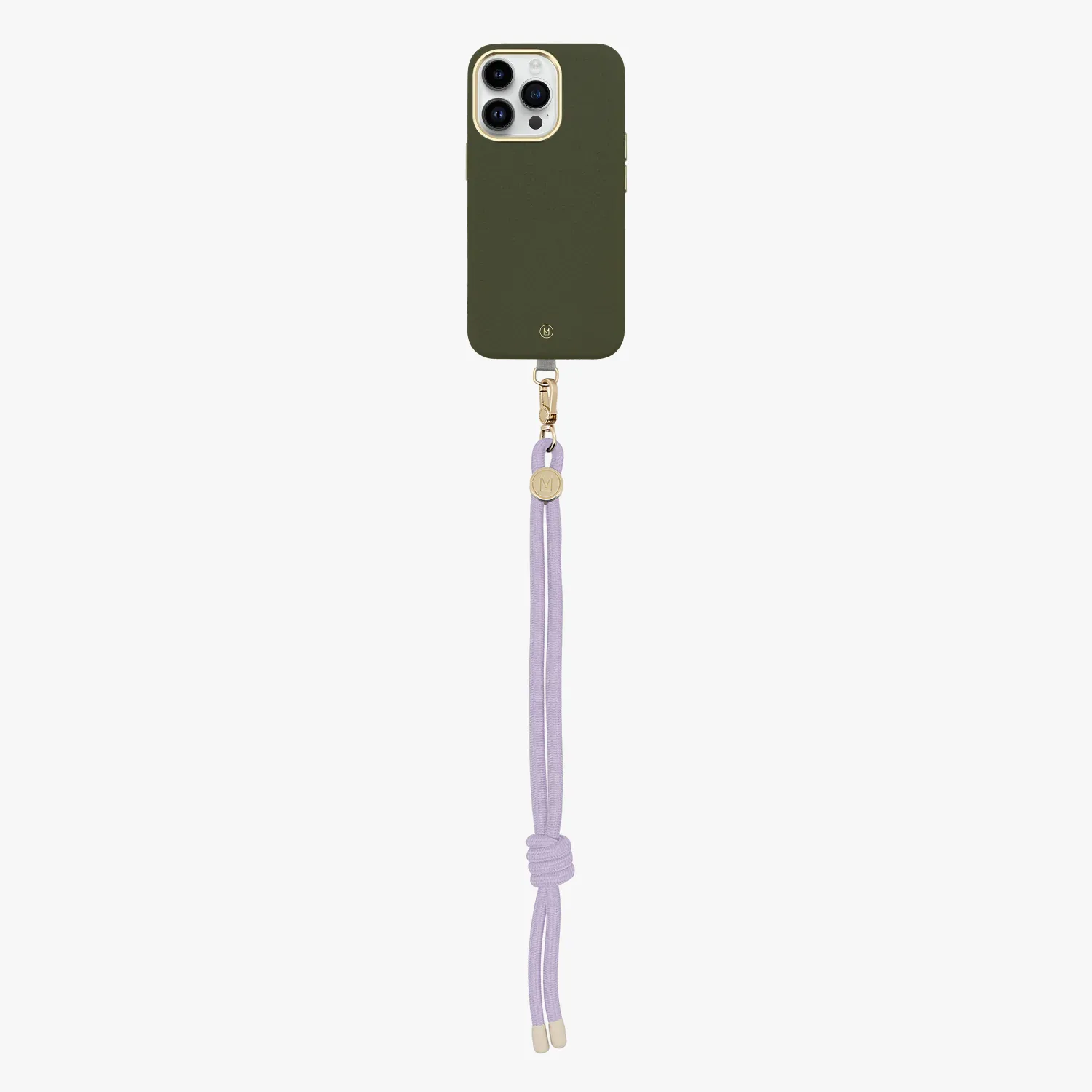 iPhone 13 Leather MagSafe Case with Wrist Rope Strap